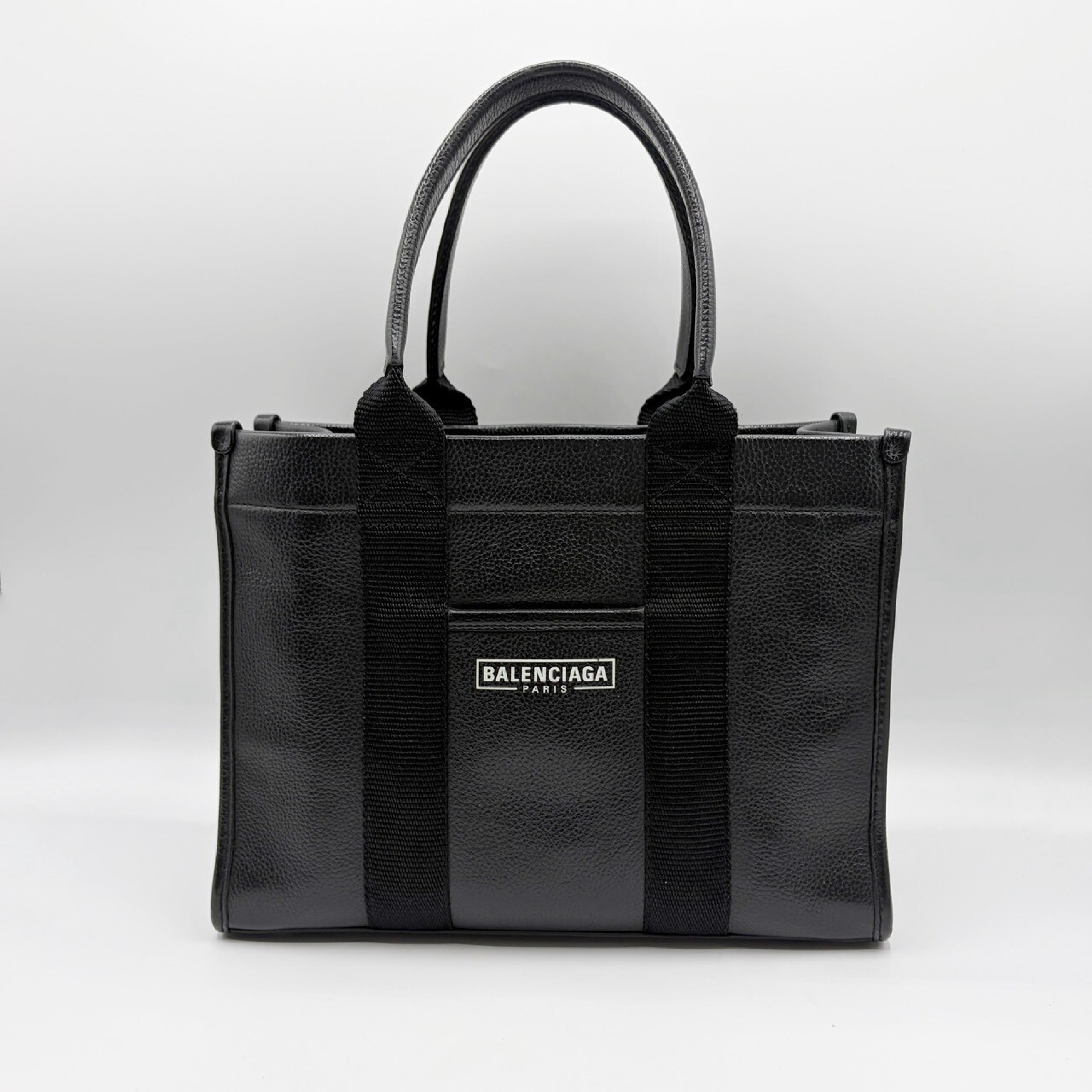 Hardware Small Tote Leather 2-way Black Tote Bag — view 2