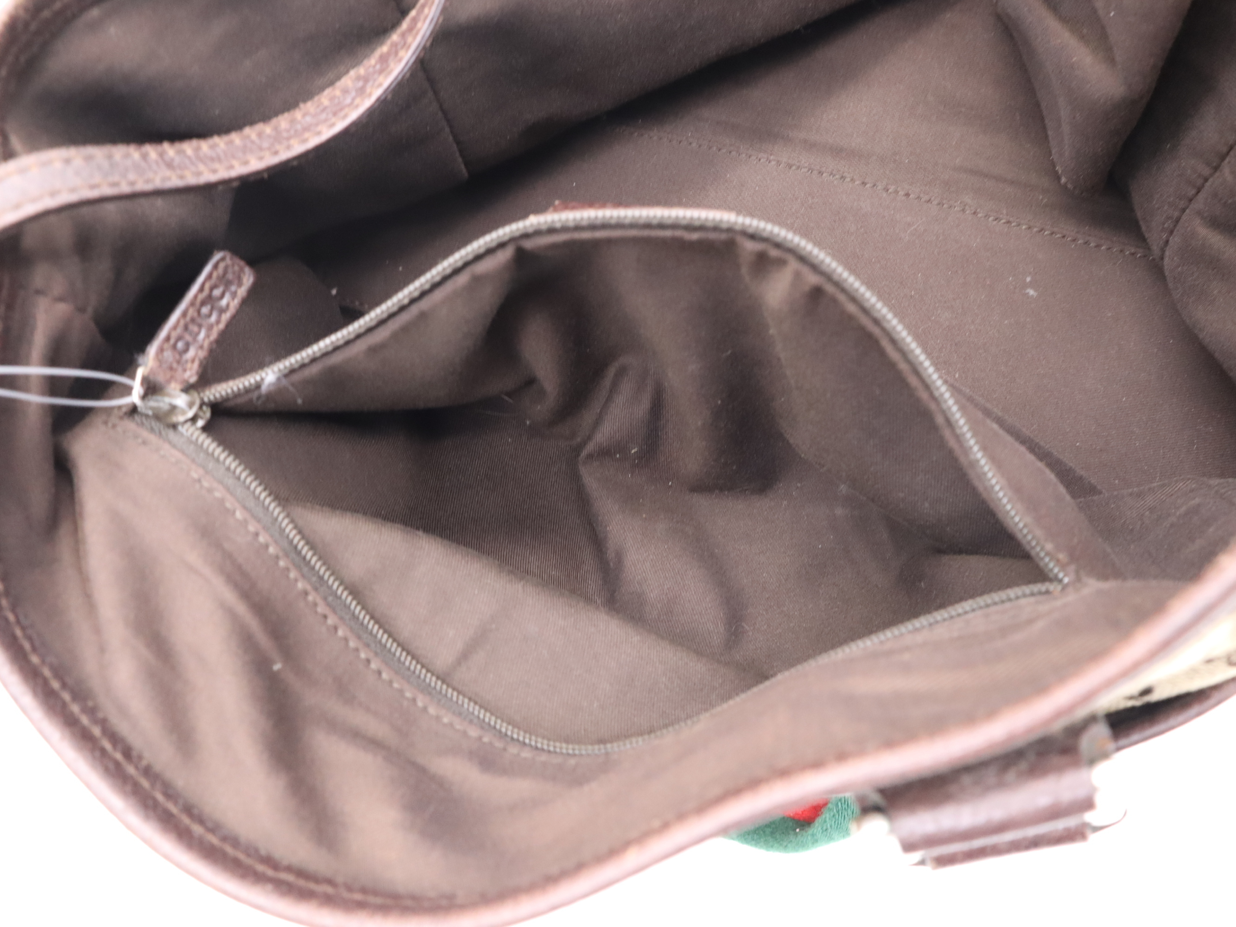 145810 GG Canvas x Sherry Line Horsebit Brown Silver Hardware Handbag — view 12