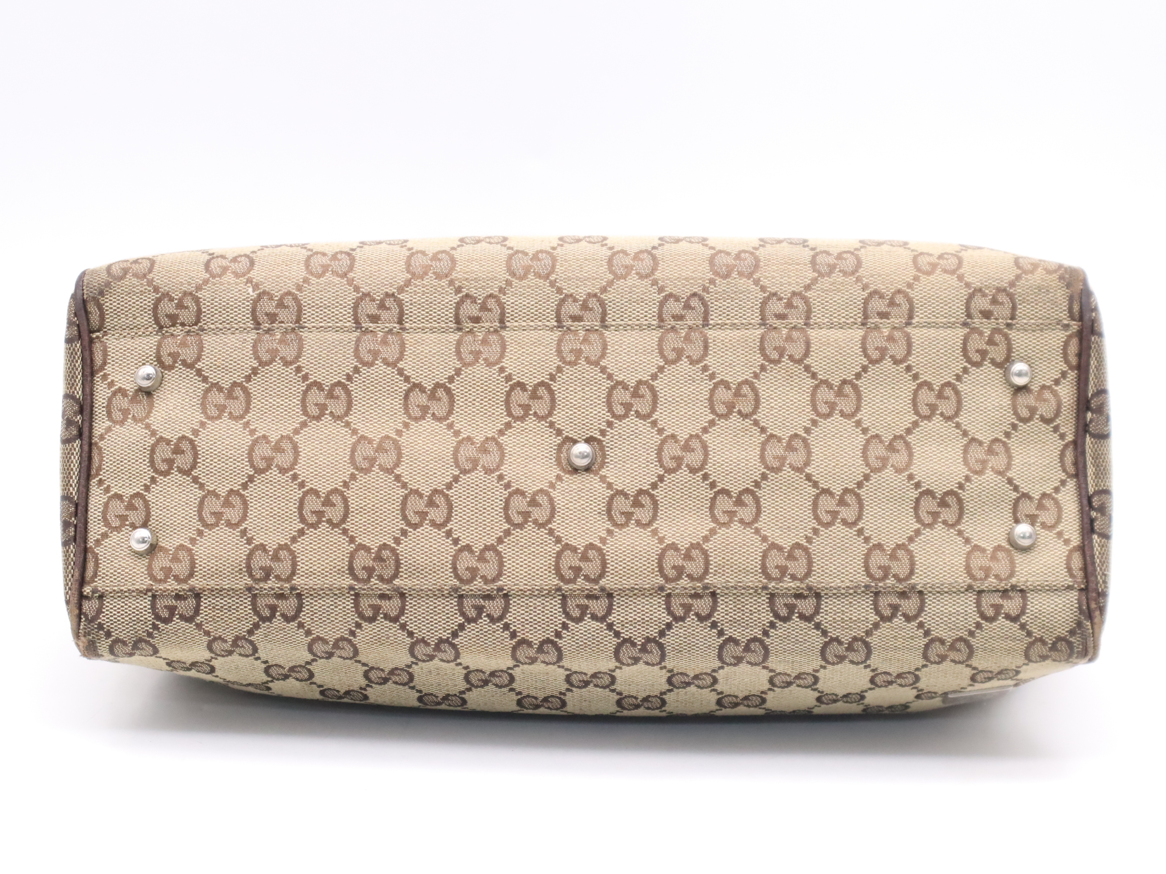 145810 GG Canvas x Sherry Line Horsebit Brown Silver Hardware Handbag — view 4