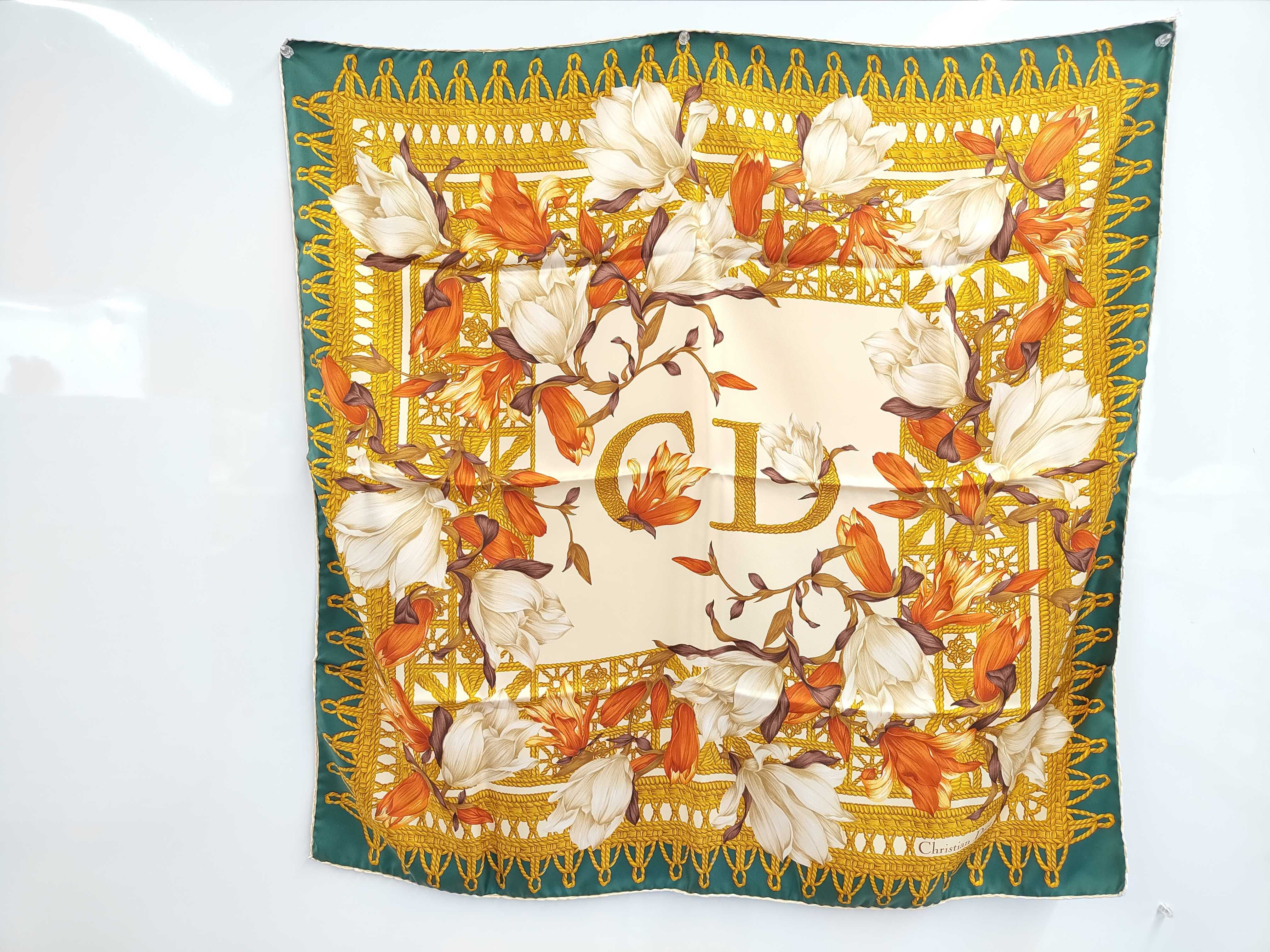 scarf, floral pattern, and other accessories