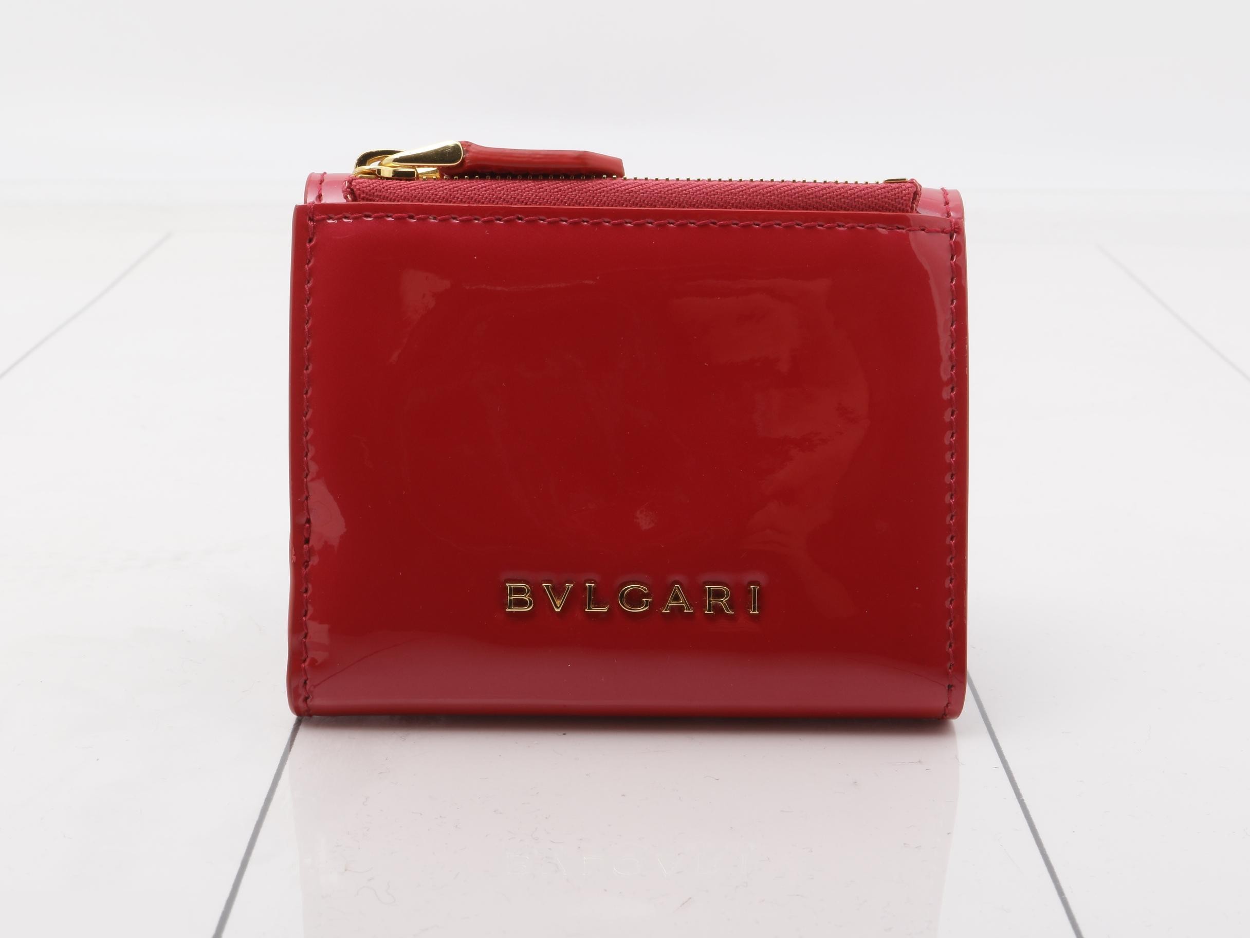Serpenti Tri-fold Wallet, Red Leather — view 2