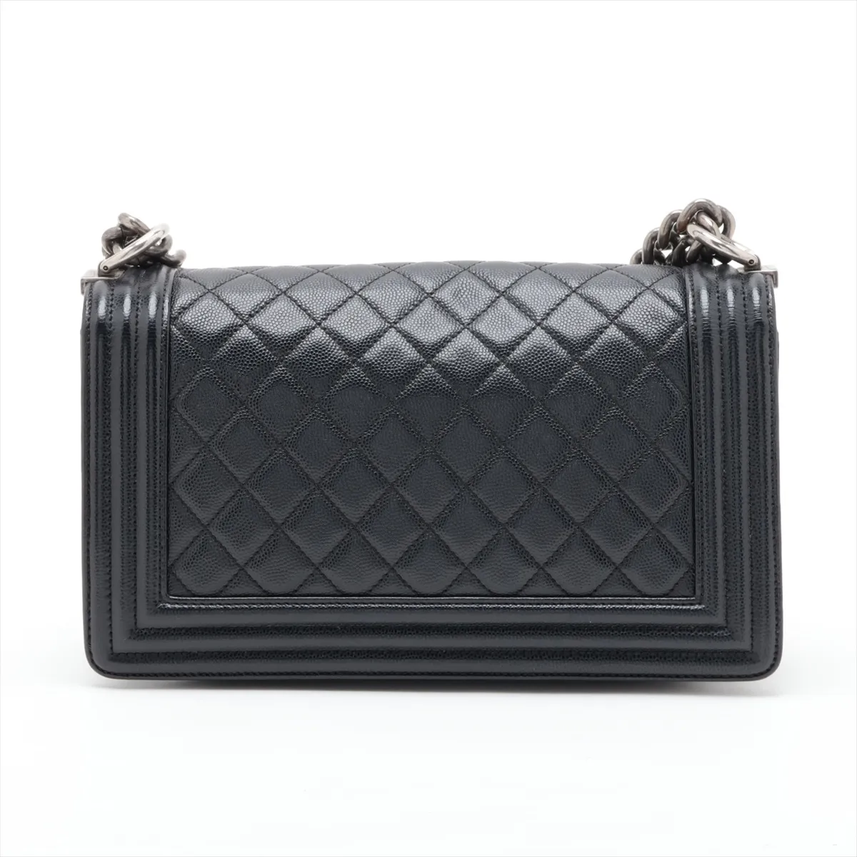 Boy Chanel 25 Caviar Skin Chain Shoulder Bag, Black with Gunmetal Hardware, 26078328, Serial Number 26, A67086 — view 2
