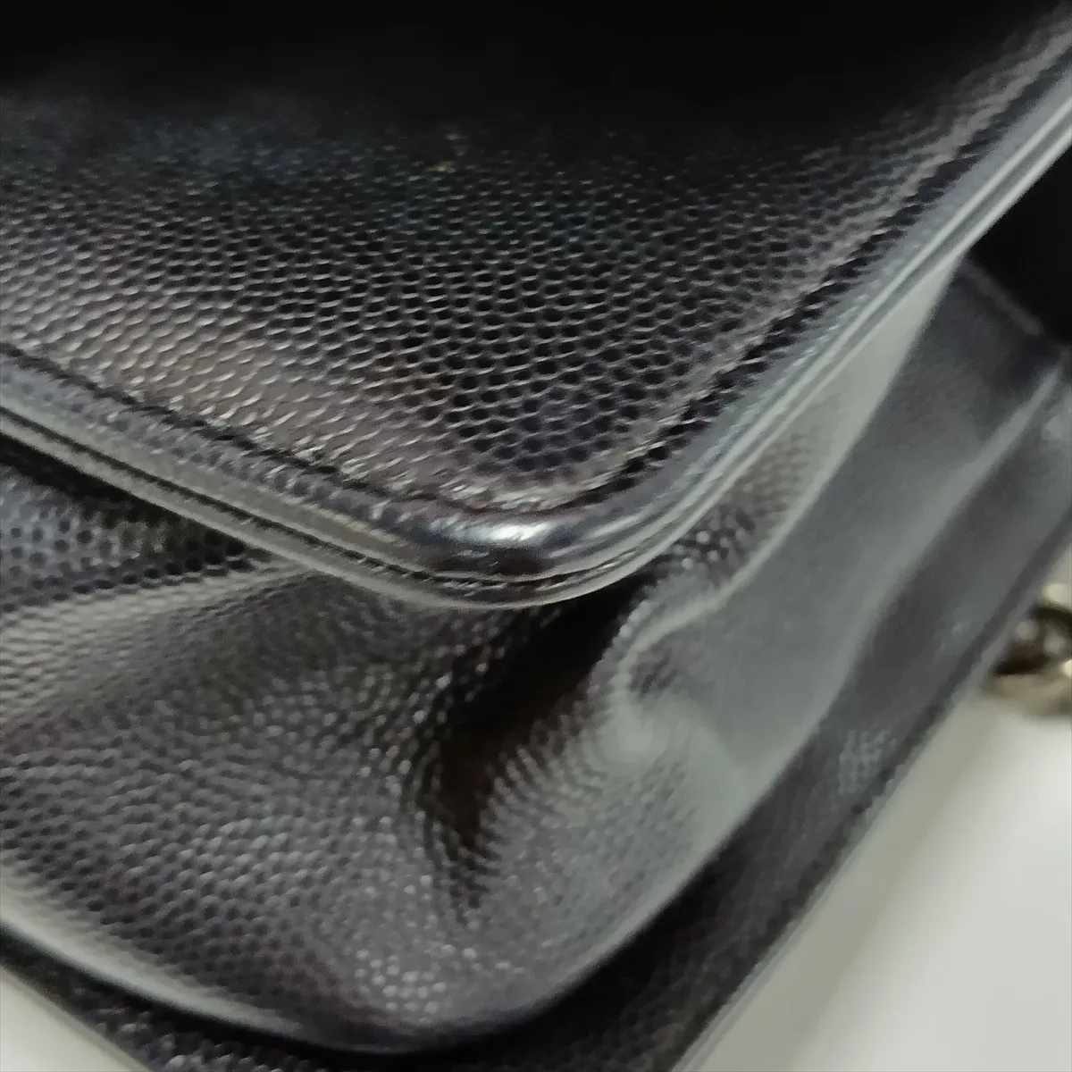 Boy Chanel 25 Caviar Skin Chain Shoulder Bag, Black with Gunmetal Hardware, 26078328, Serial Number 26, A67086 — view 11