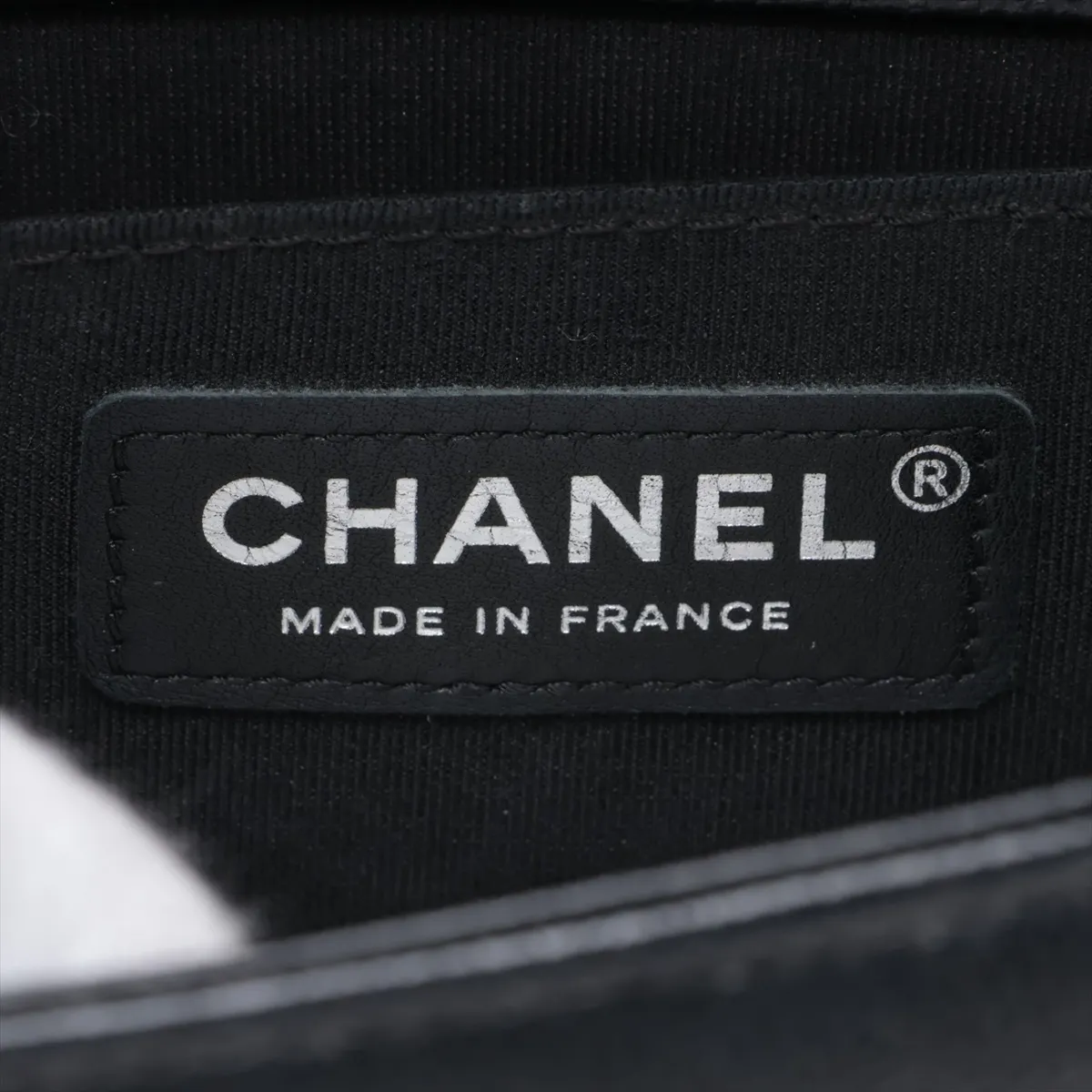Boy Chanel 25 Caviar Skin Chain Shoulder Bag, Black with Gunmetal Hardware, 26078328, Serial Number 26, A67086 — view 9