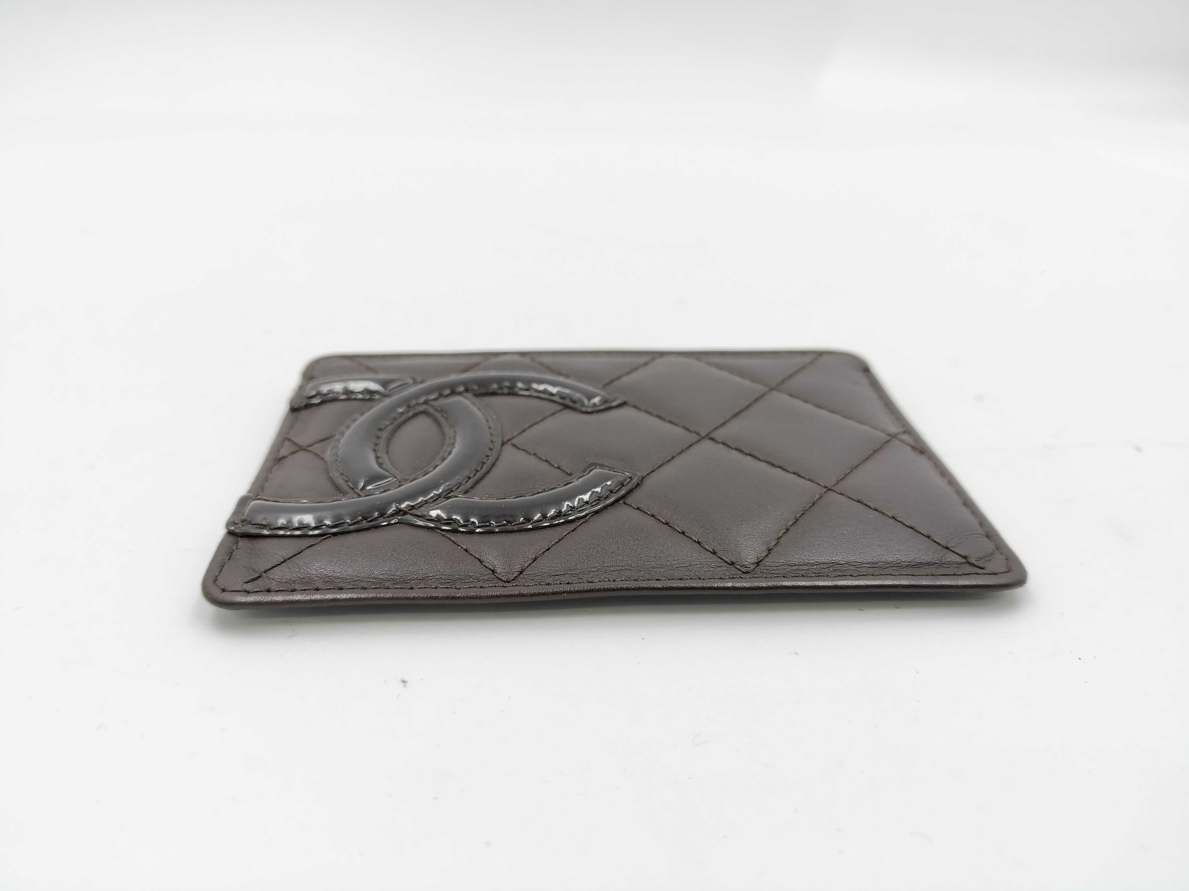 Cambon Card Case, Dark Brown, with Seal/Guarantee Card, Card Case — view 3