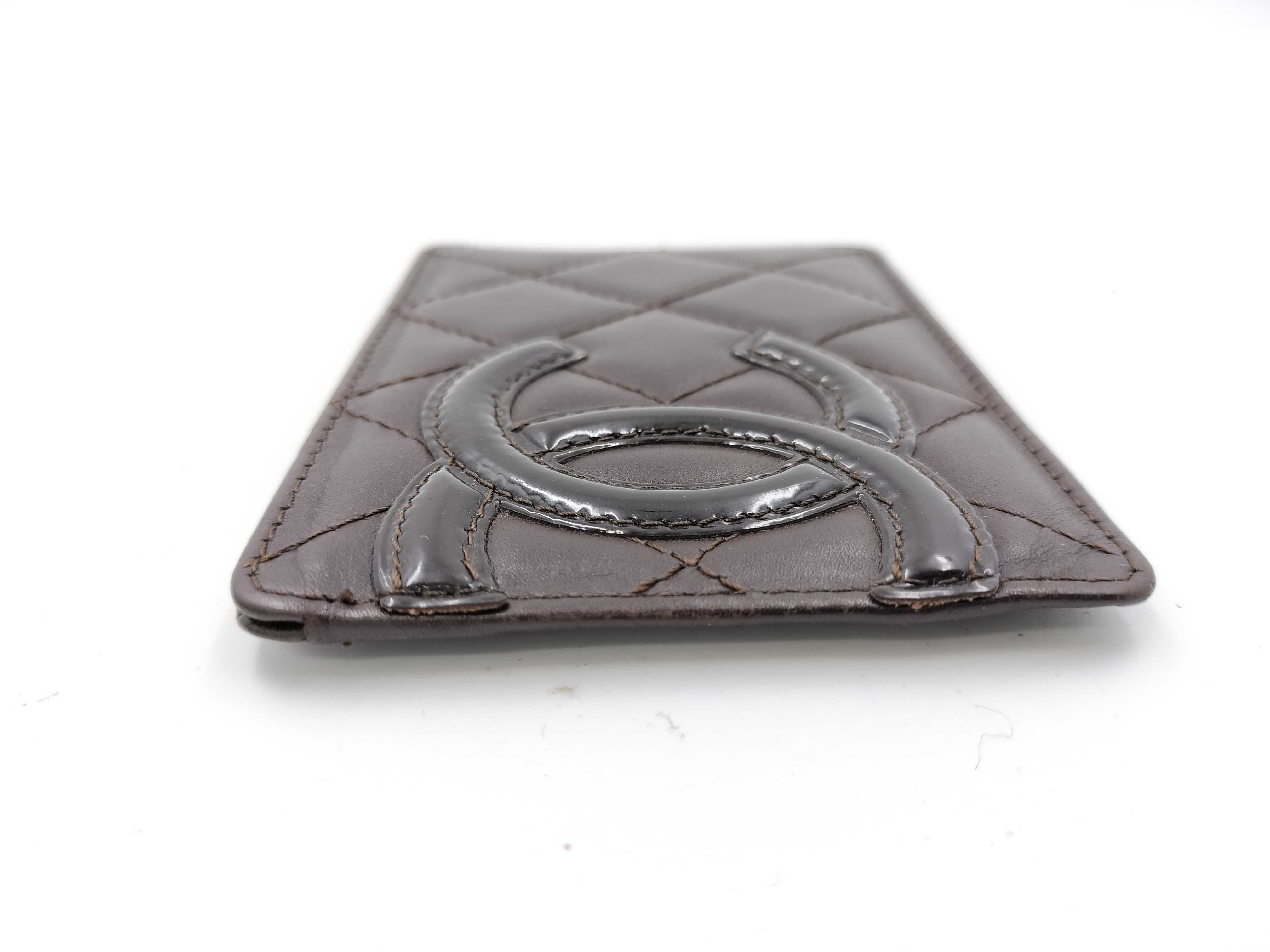 Cambon Card Case, Dark Brown, with Seal/Guarantee Card, Card Case — view 4