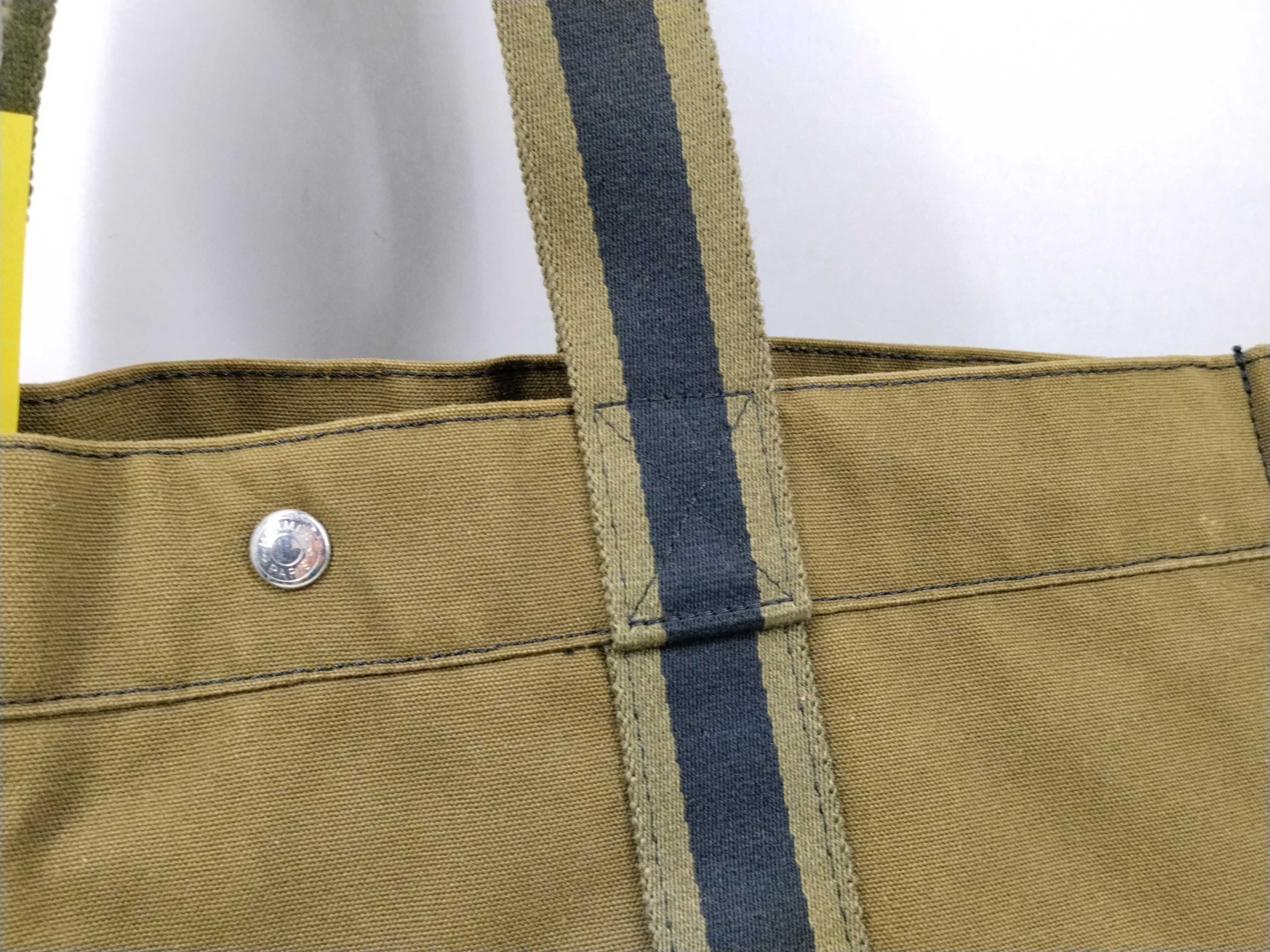 Fourre-Tout handbag, canvas, khaki x black tote bag — view 3