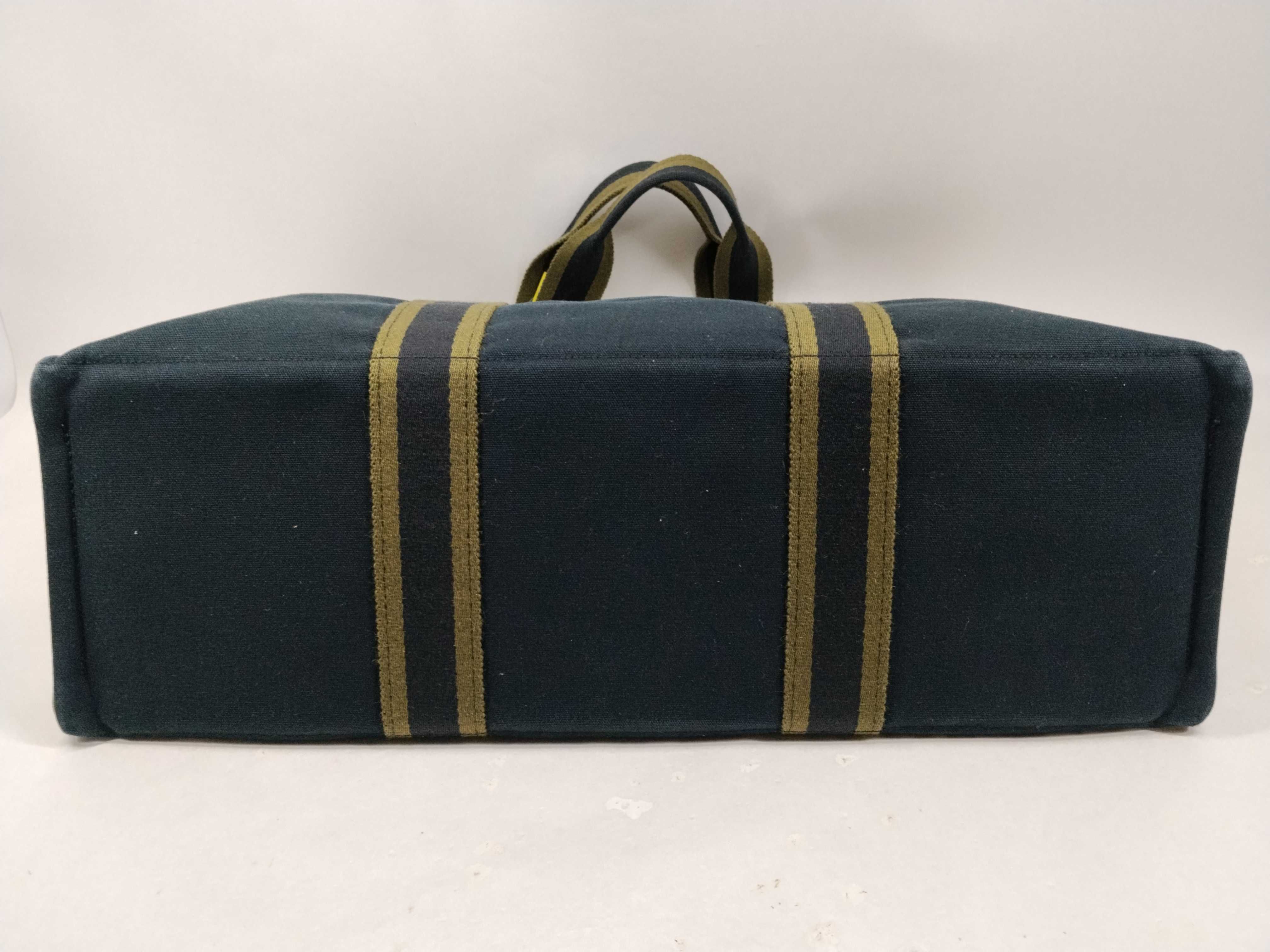 Fourre-Tout handbag, canvas, khaki x black tote bag — view 7