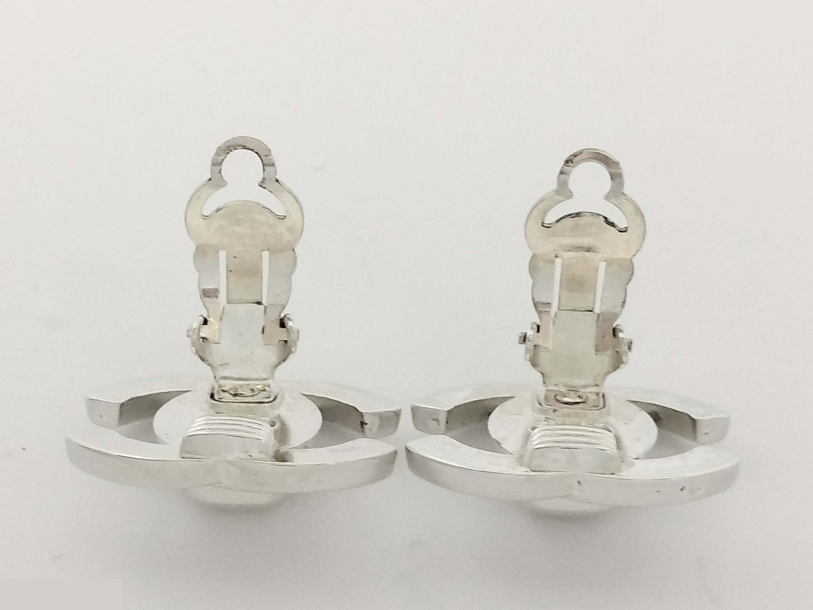 Coco Turnlock Silver Earrings — view 4