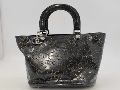 Coco Mark Patent Leather Handbag Tote Bag (with serial number sticker)