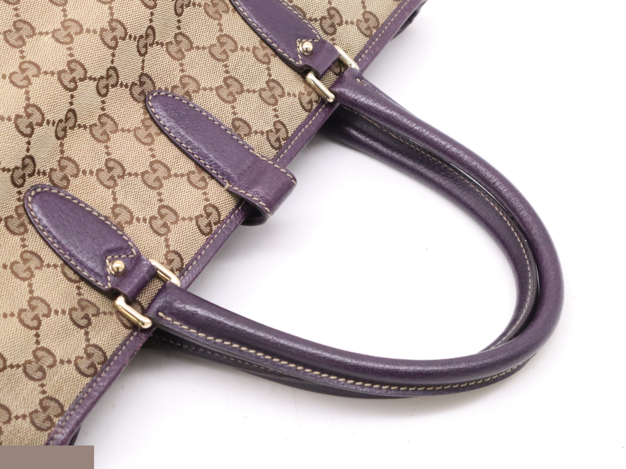 New Jackie Handbag Tote Bag Beige Purple 491403 — view 6