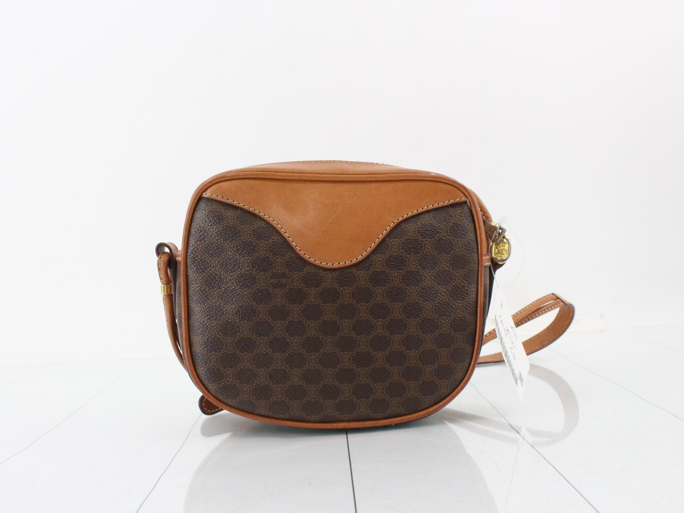 Macadam Shoulder Bag, PVC/Leather, Brown — view 2