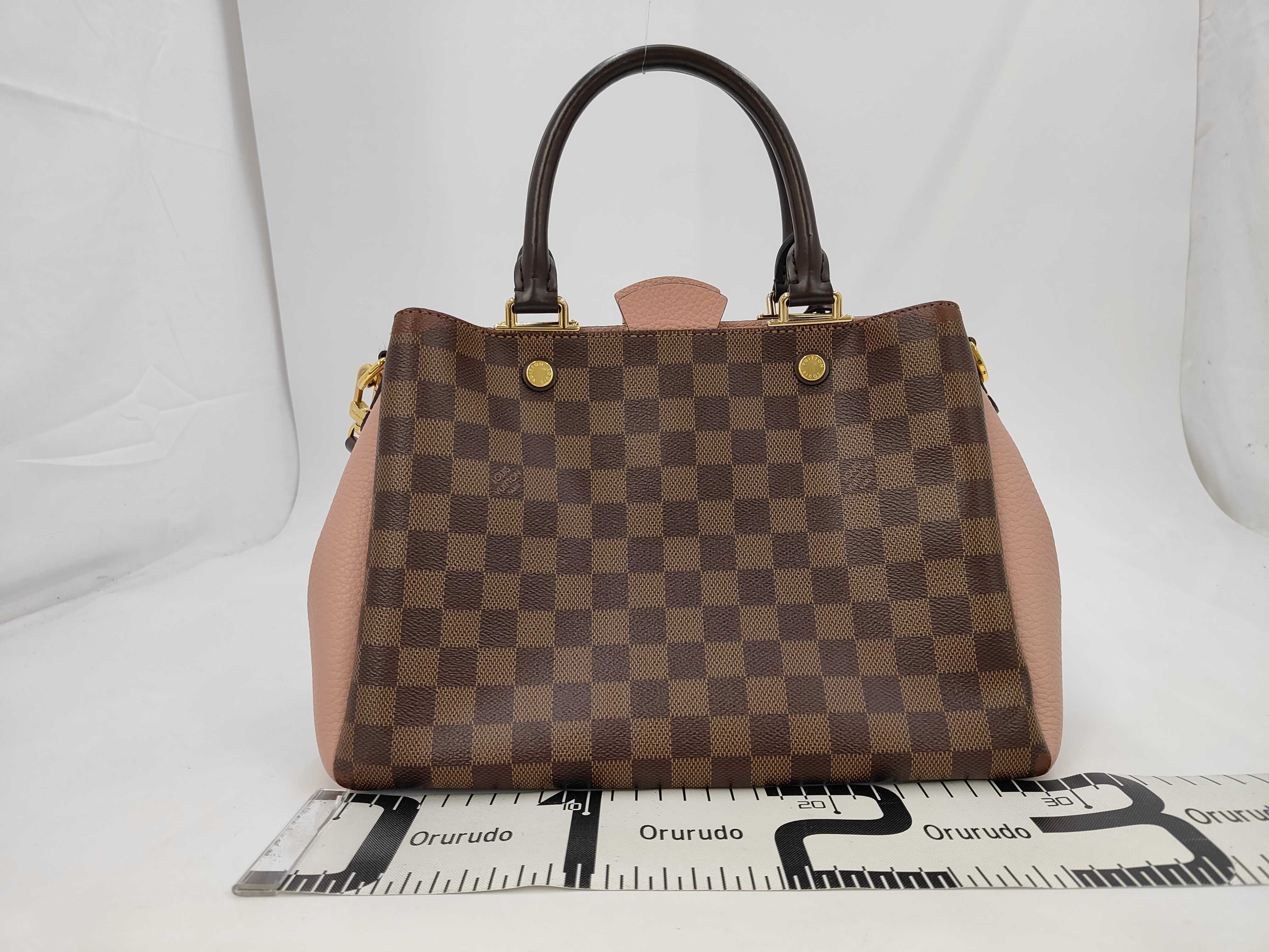 Brittany 2way Shoulder Bag M41674 Brown Pink Gold Hardware Damier Canvas SR0178 Handbag — view 2