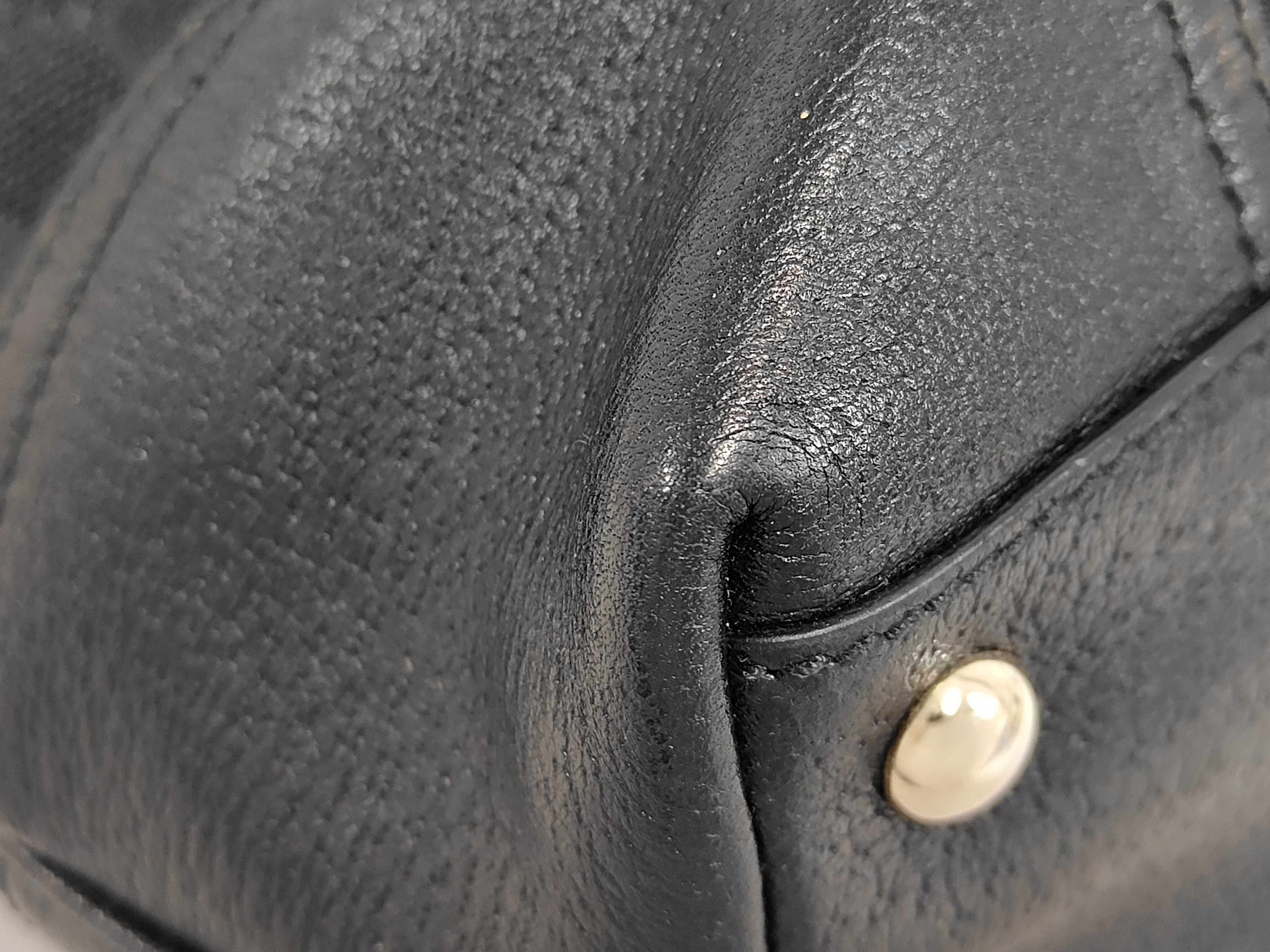 Black Canvas GG Monogram Bow Tote Bag Shoulder Bag — view 3