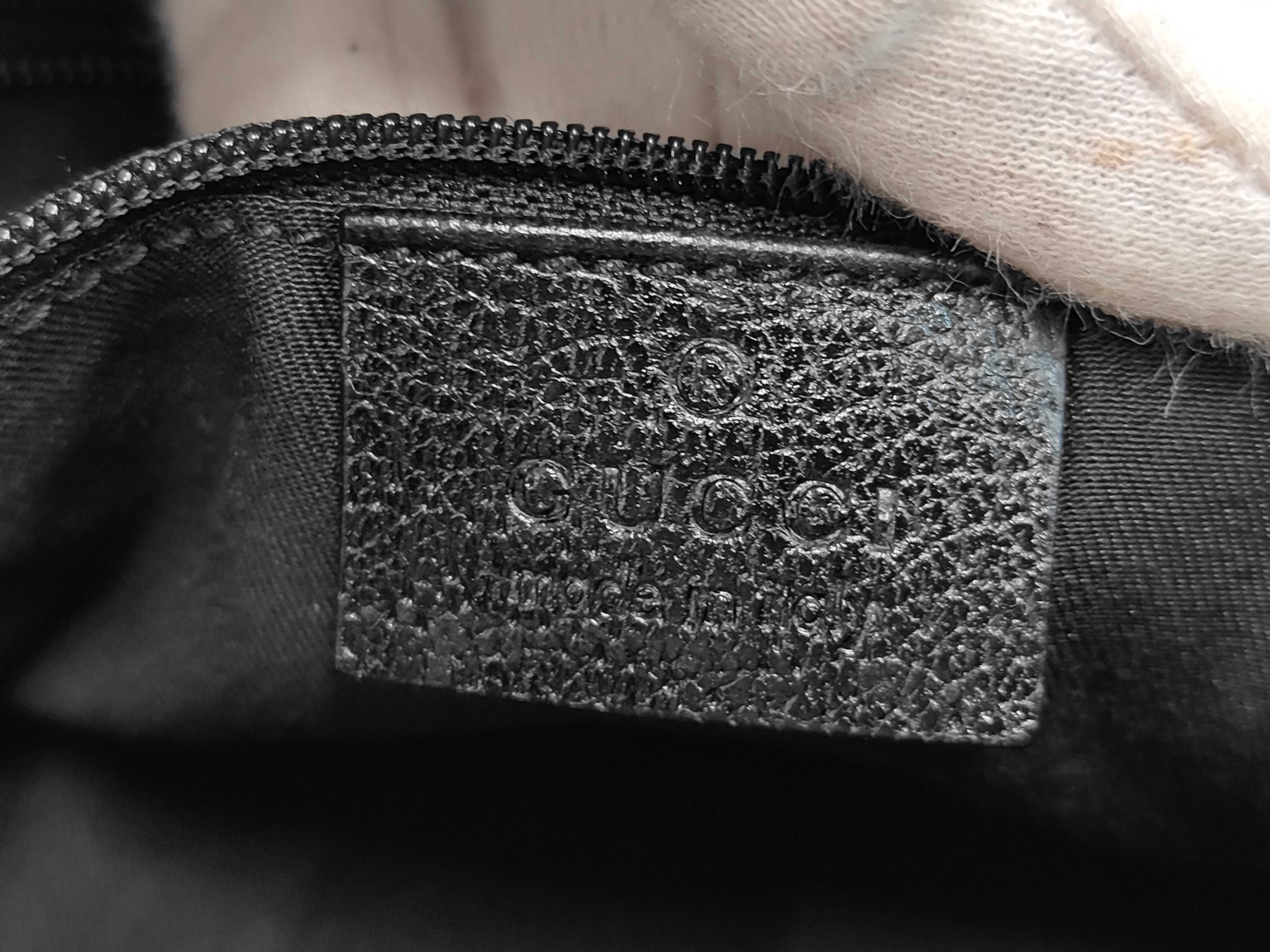Black Canvas GG Monogram Bow Tote Bag Shoulder Bag — view 7