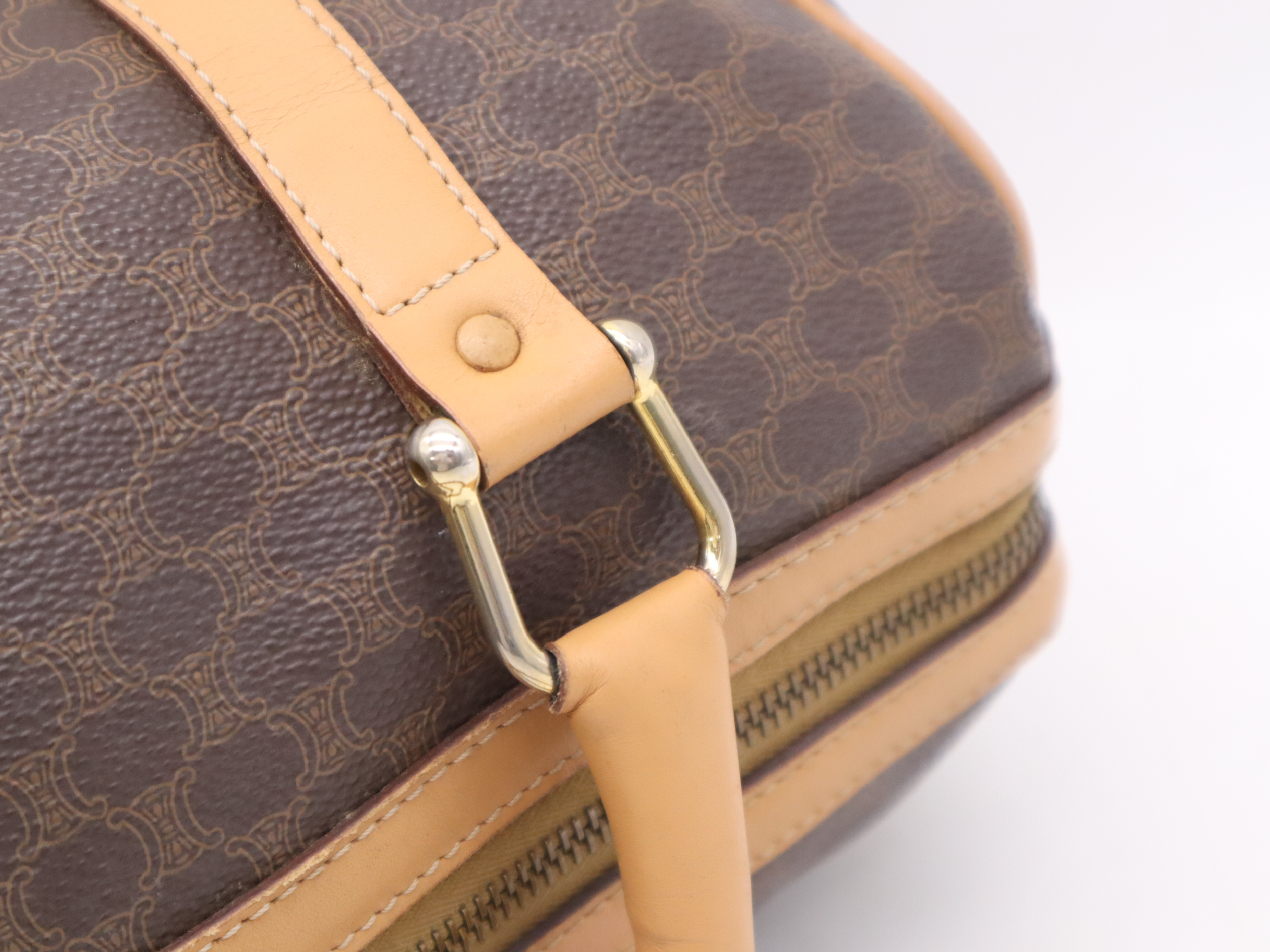 Leather Macadam Pattern Boston Bag — view 8