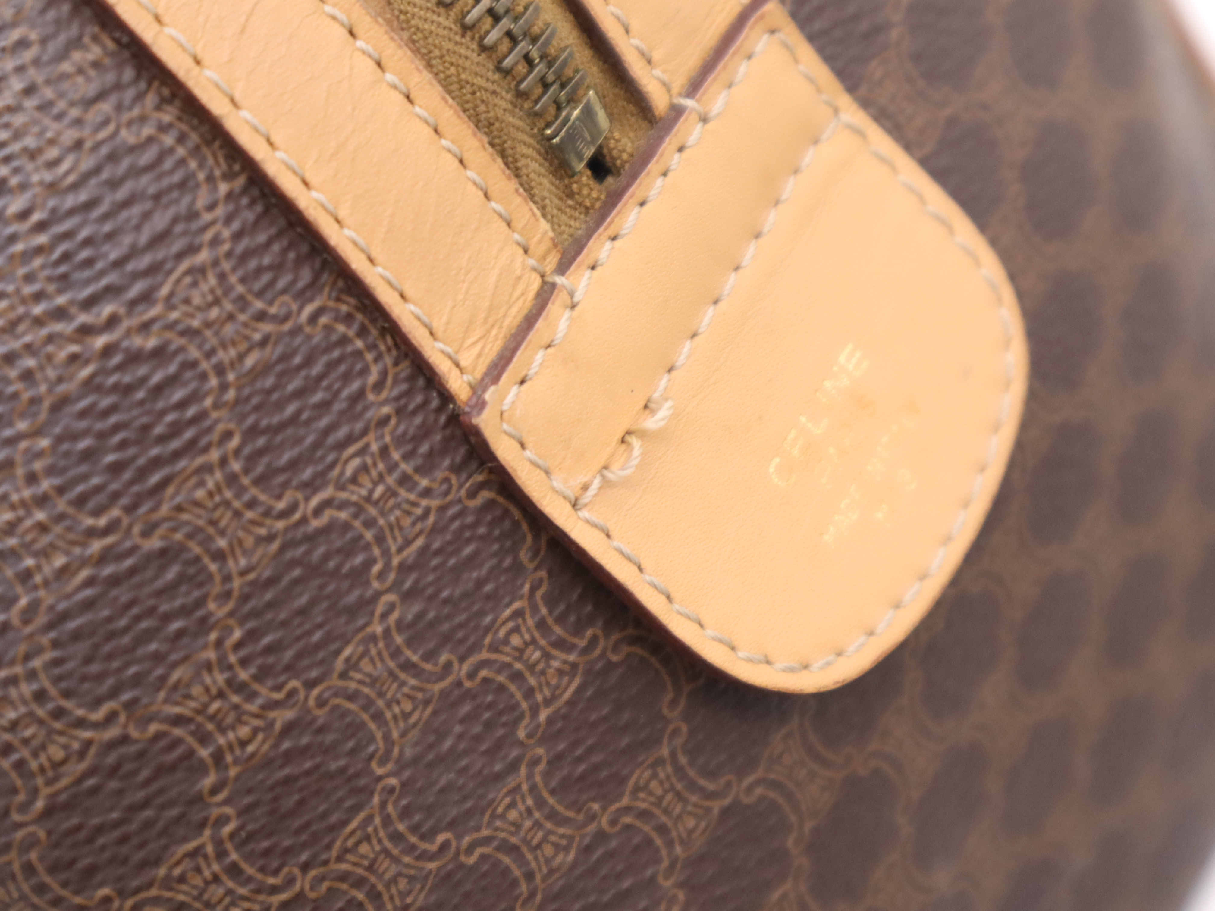 Leather Macadam Pattern Boston Bag — view 9