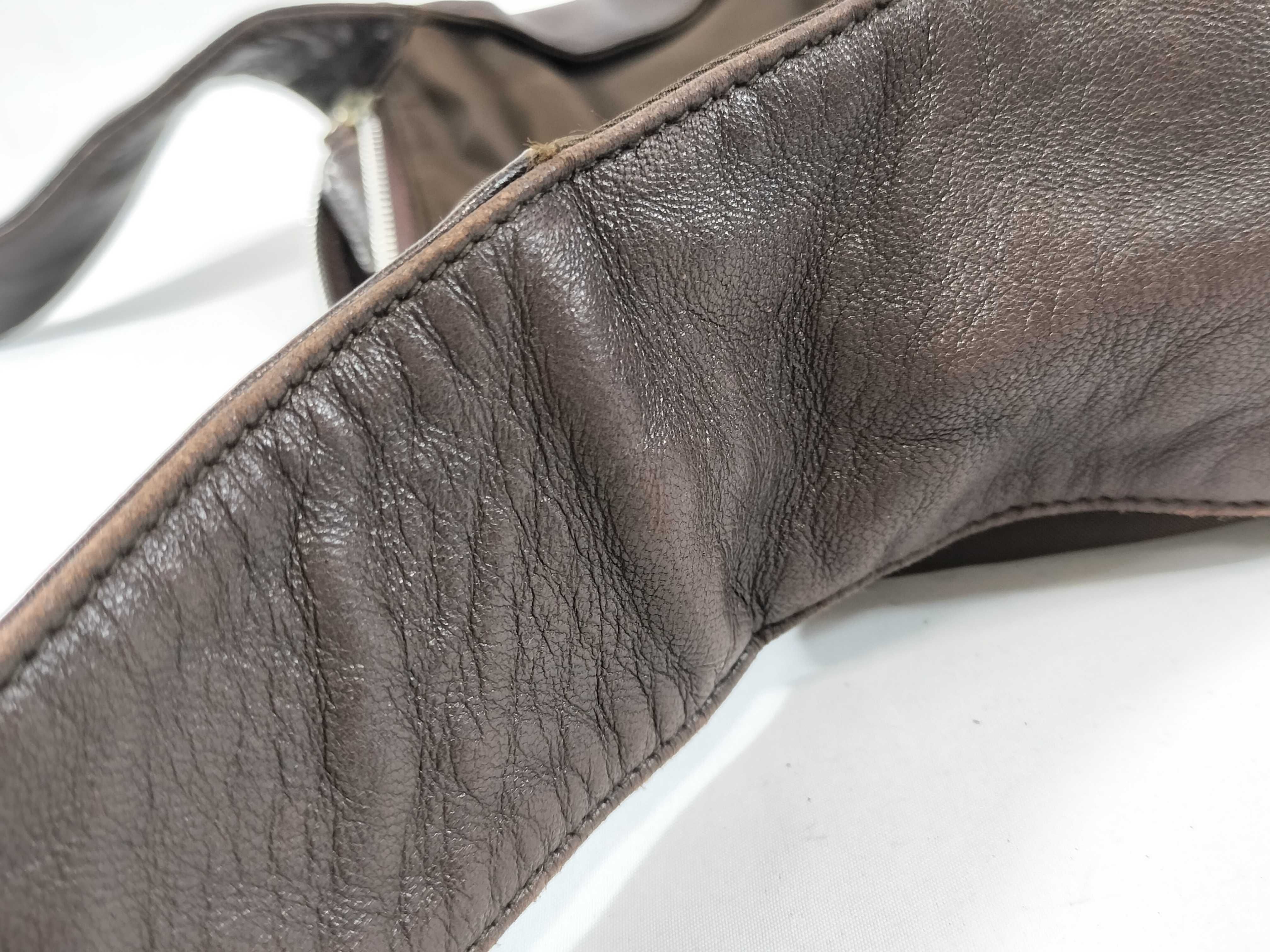 Nylon x Leather Shoulder Bag, Brown — view 14