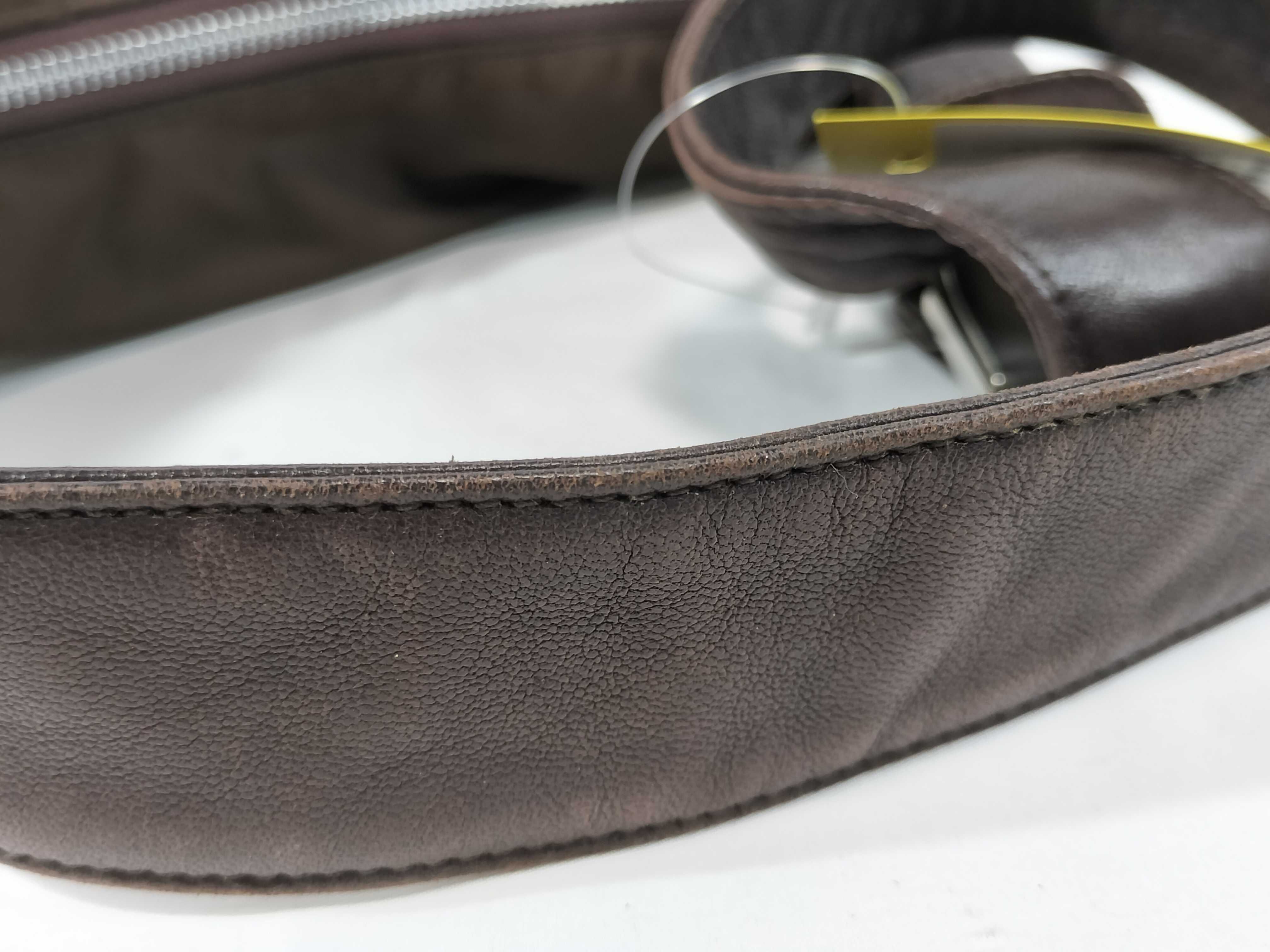 Nylon x Leather Shoulder Bag, Brown — view 4