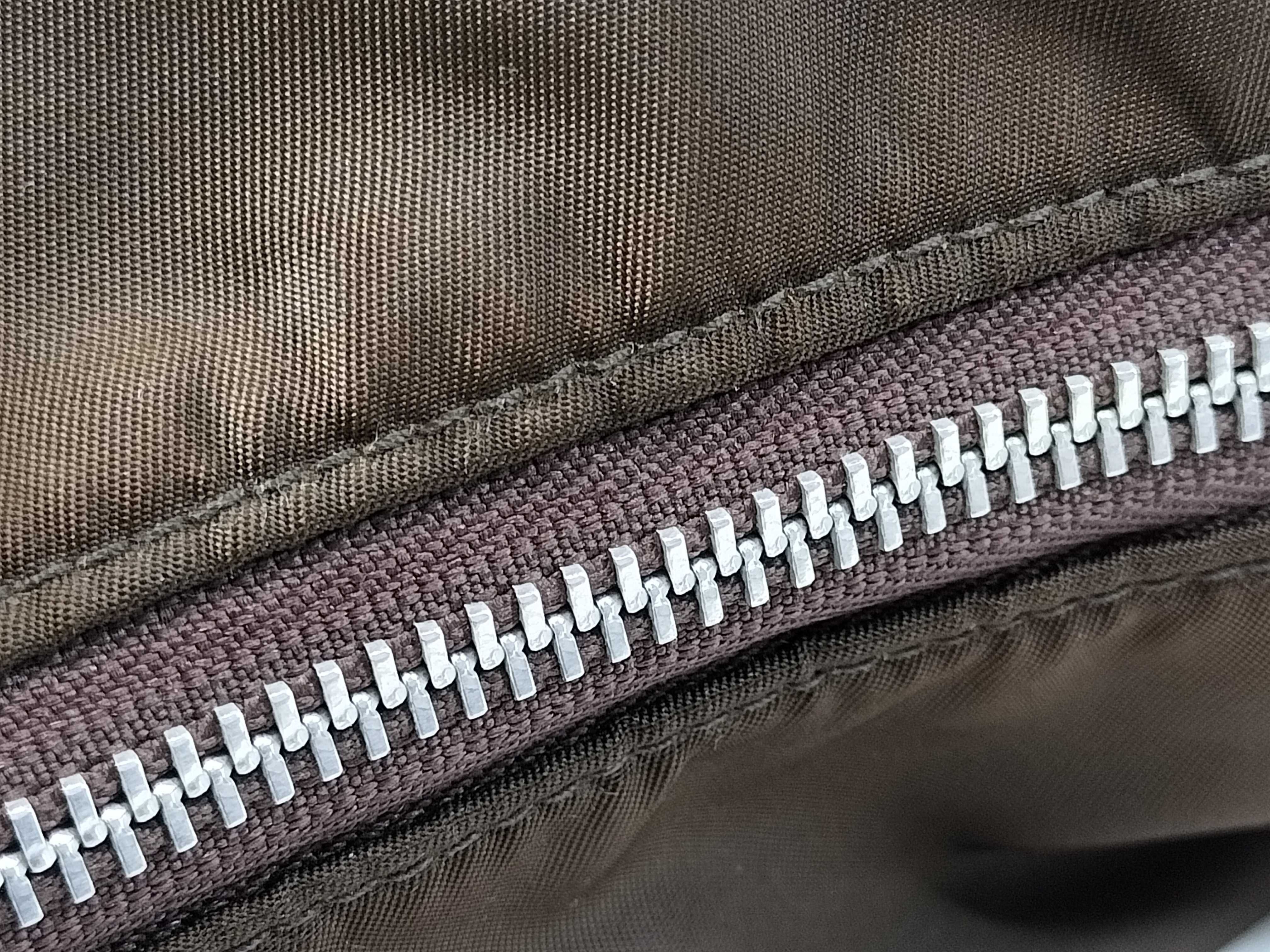 Nylon x Leather Shoulder Bag, Brown — view 6