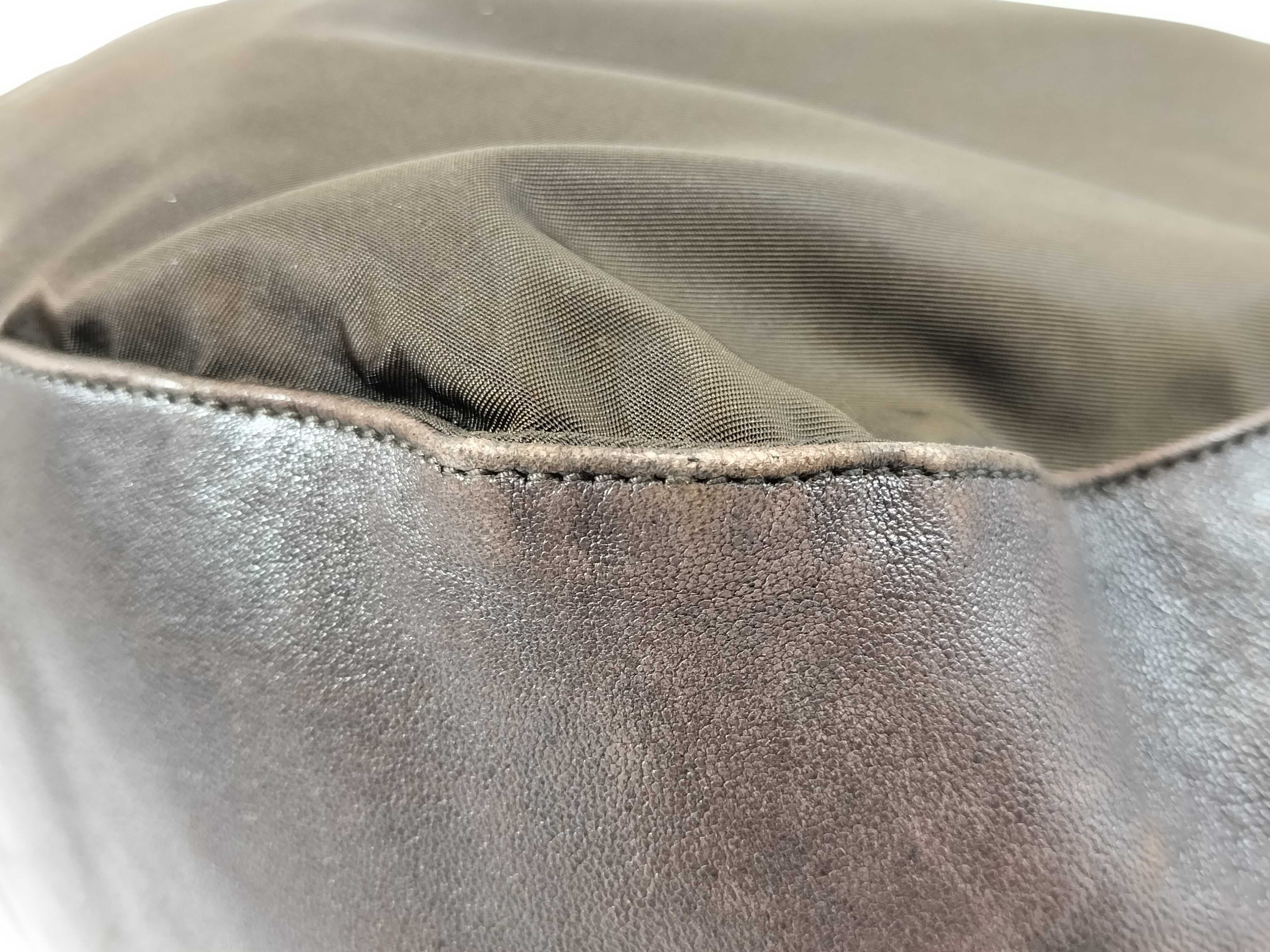 Nylon x Leather Shoulder Bag, Brown — view 7