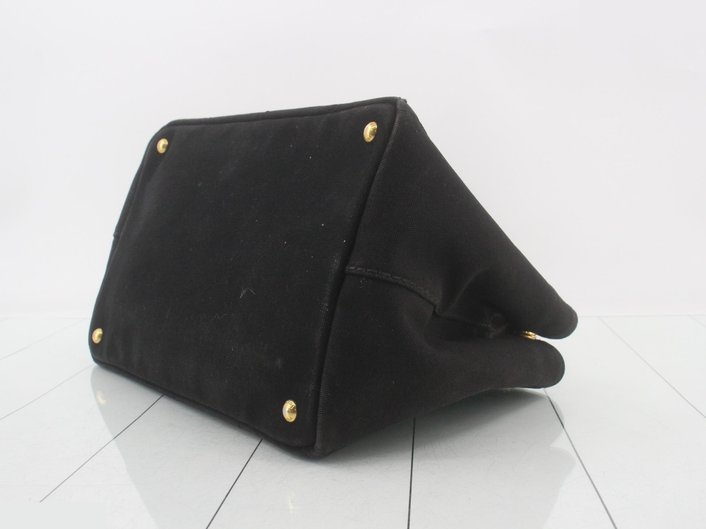 Canapa Canvas Triangle Plate 2-Way Shoulder/Handbag Black — view 6
