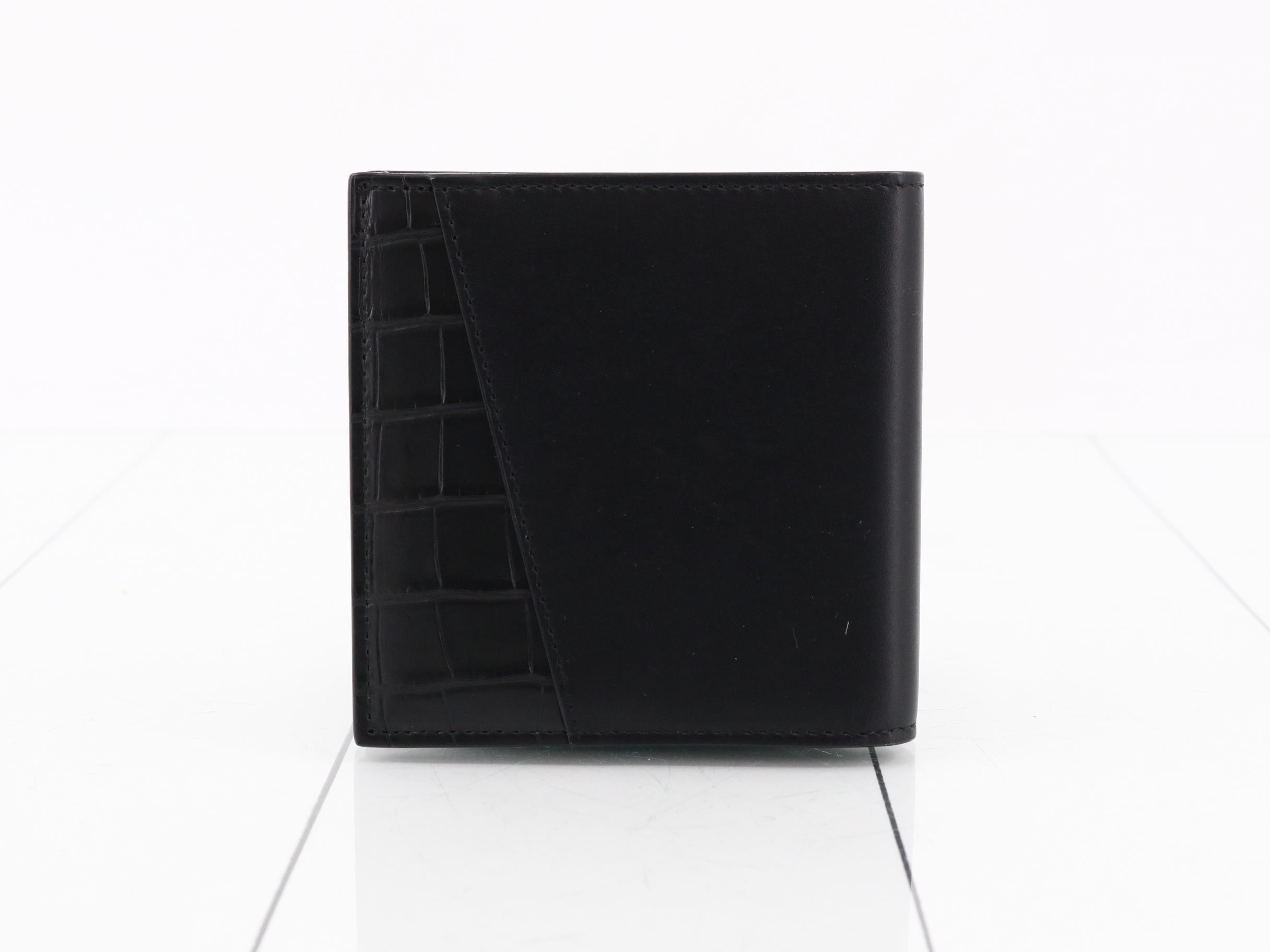 Leather bi-fold wallet, black — view 2