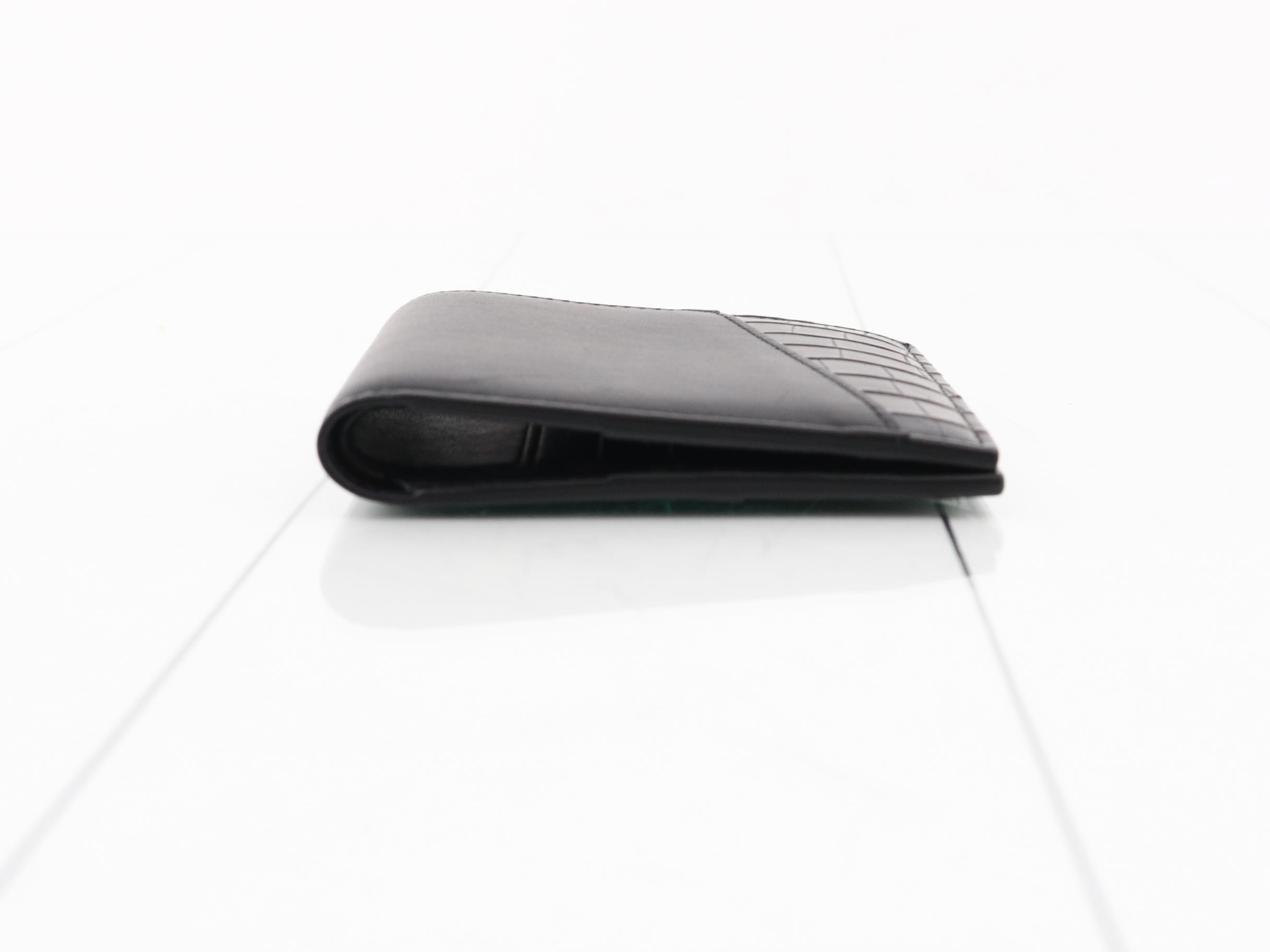 Leather bi-fold wallet, black — view 3