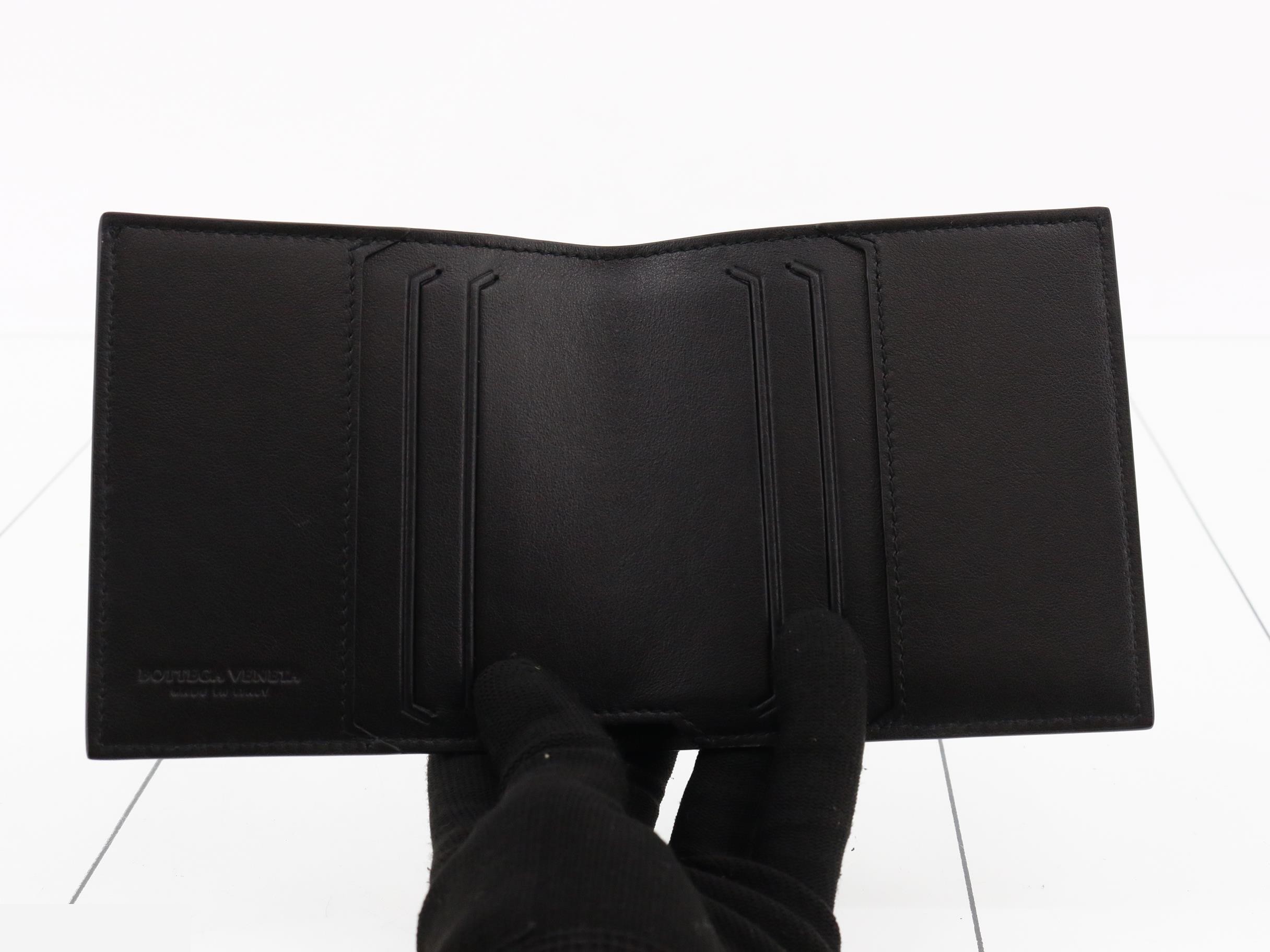 Leather bi-fold wallet, black — view 4