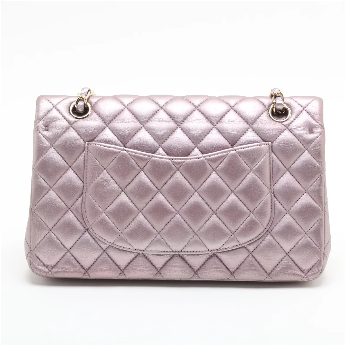 Matelasse 25 Leather Double Flap Double Chain Bag Purple Gold Hardware 19999444 19th Series A01112 — view 2
