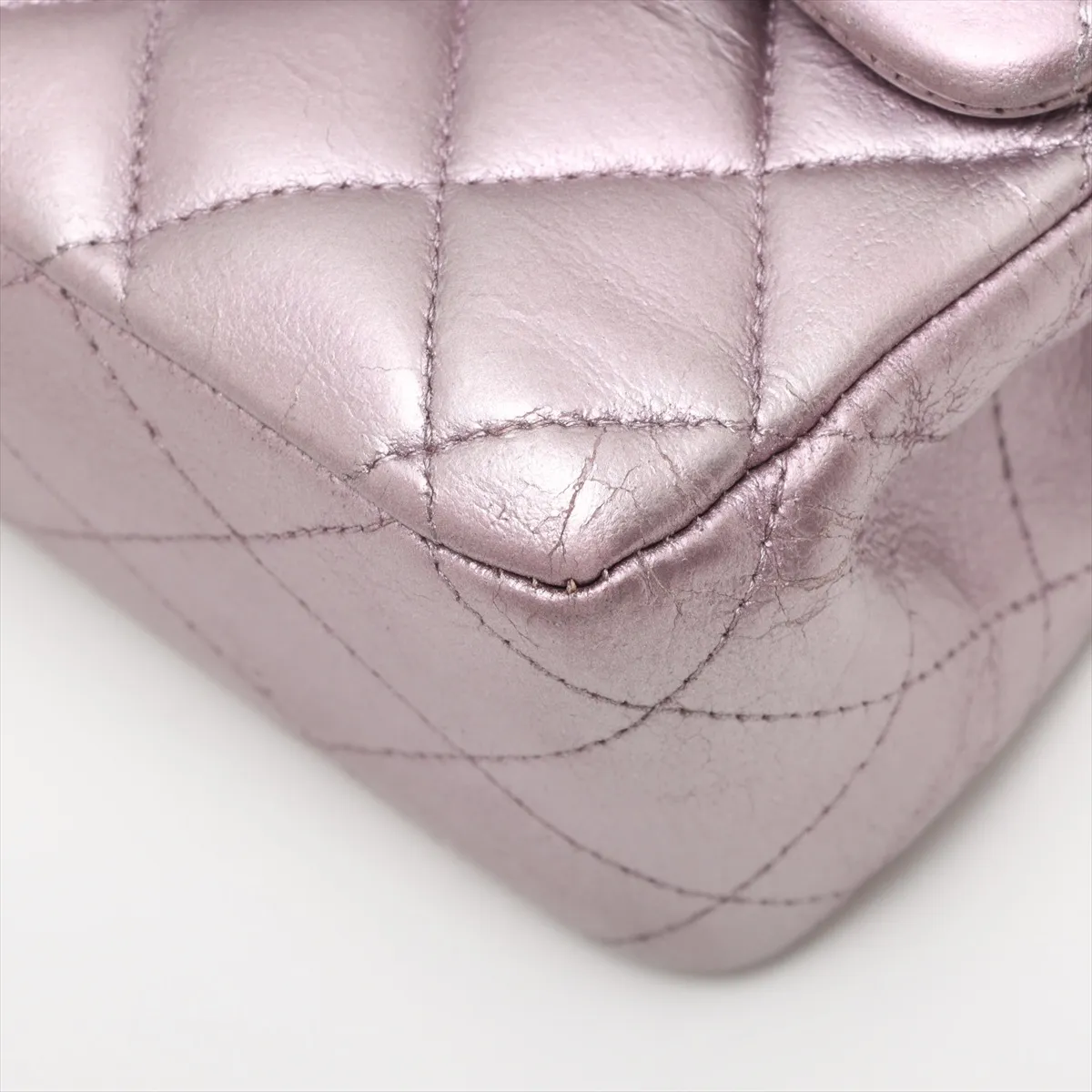 Matelasse 25 Leather Double Flap Double Chain Bag Purple Gold Hardware 19999444 19th Series A01112 — view 14