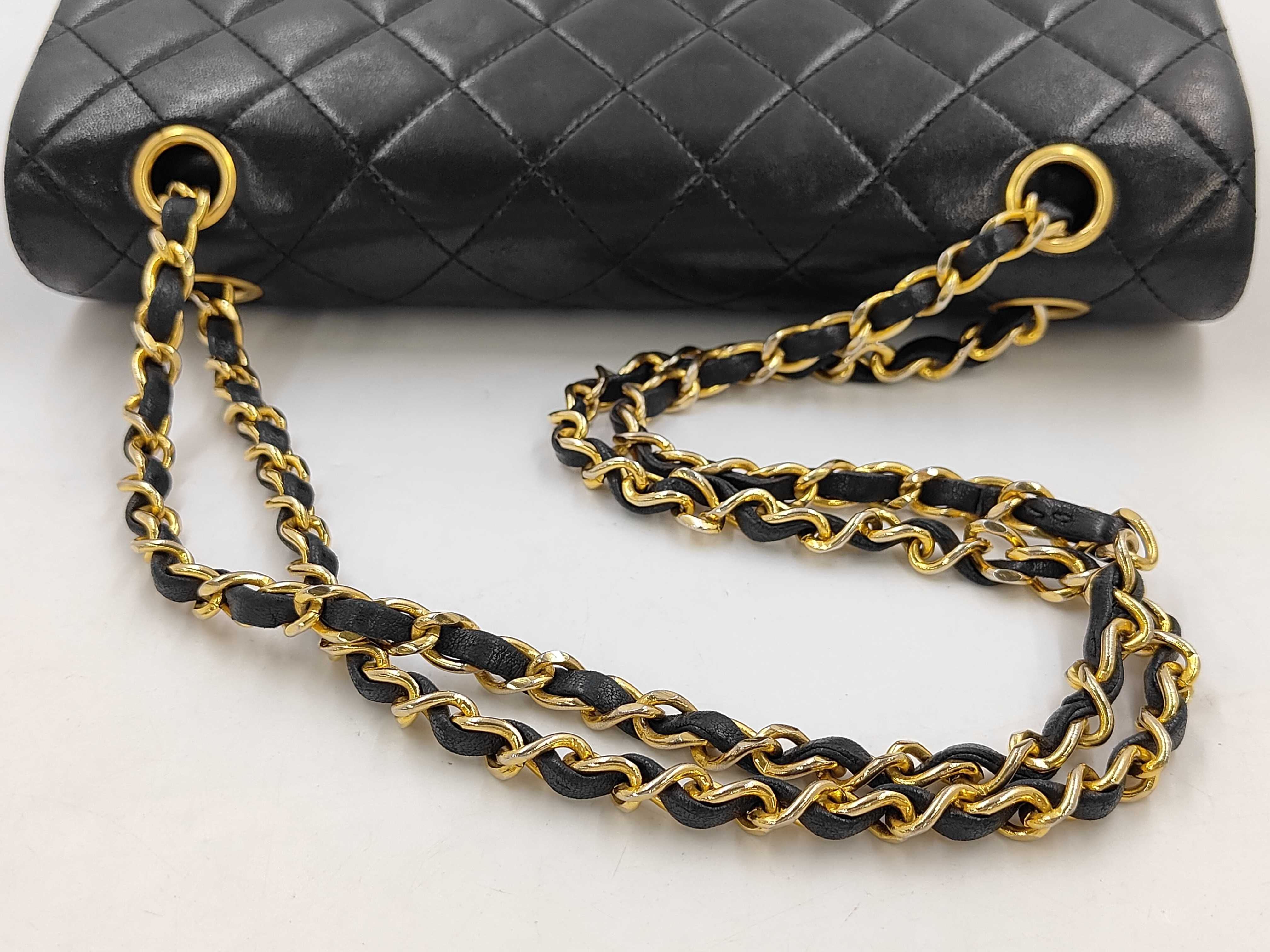 Matelassé Chain Shoulder Bag, Lambskin, Black Shoulder Bag — view 3