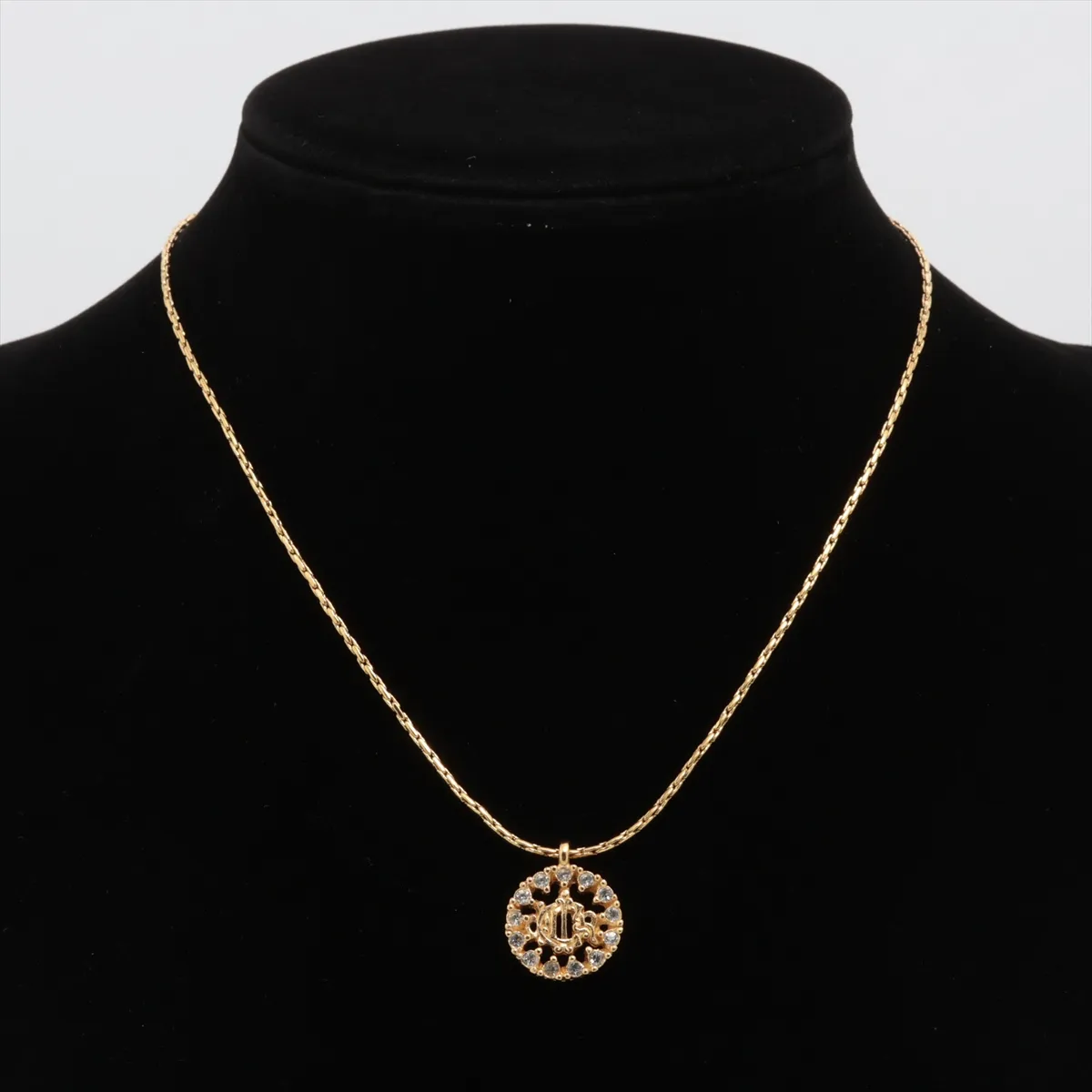 Logo Necklace GP x Rhinestone Gold — view 6