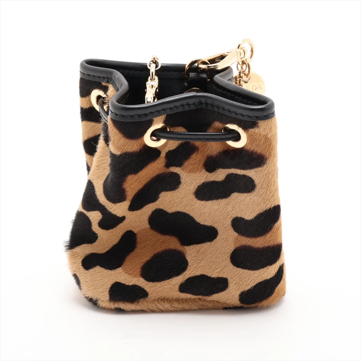 1NR016 Calf Hair x Leather Chain Shoulder Bag Leopard Print — view 2