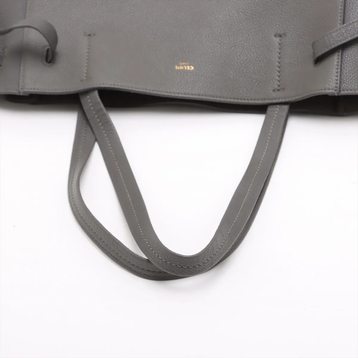 Cabas Phantom Small Leather Tote Bag, Gray — view 5