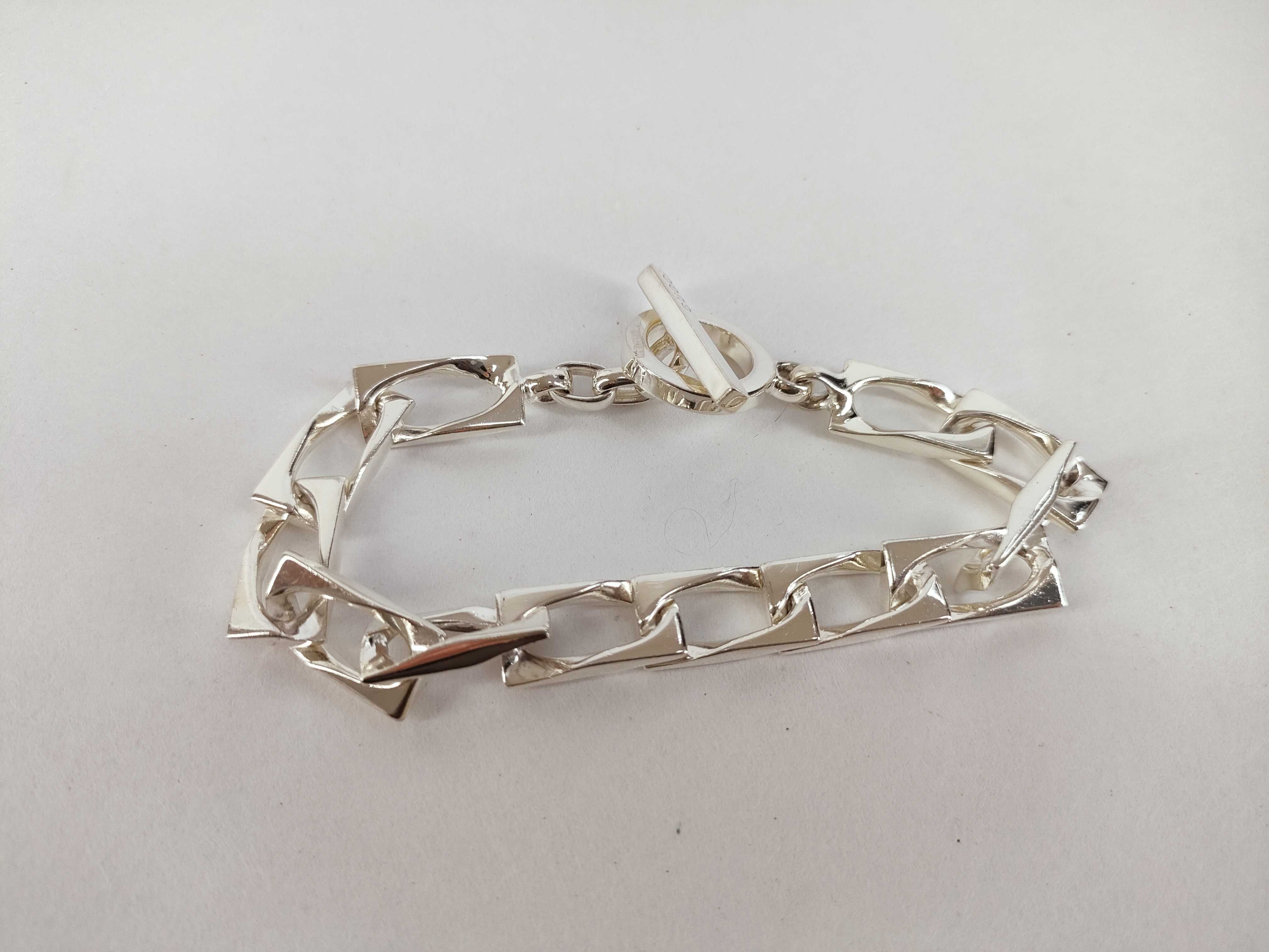 Flat Link Chain Toggle Bracelet SV925 Bracelet/Bangle — view 4