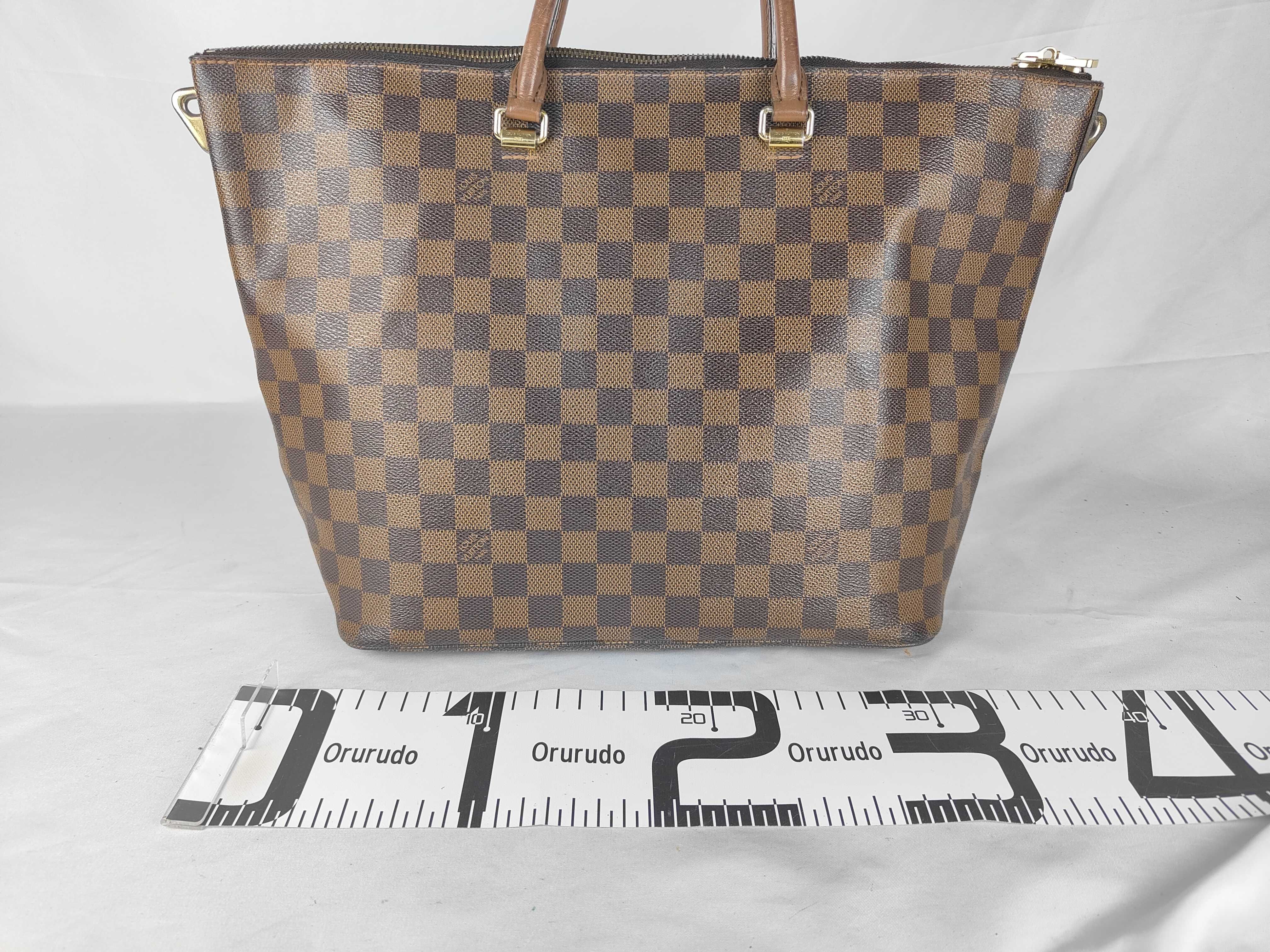 Damier ID- Damier Hampstead MM N51204 TH2058 Brown Tote Bag — view 2