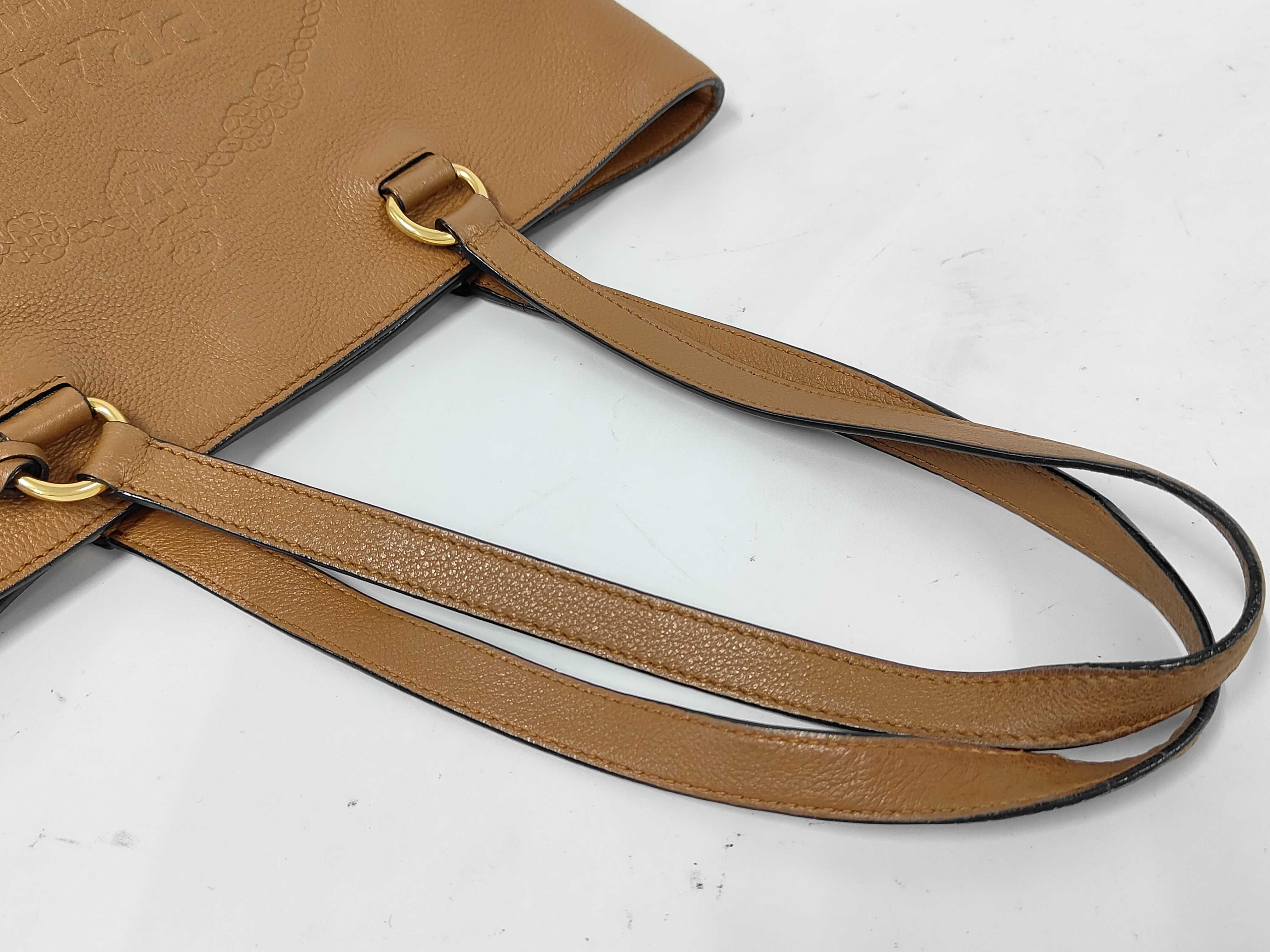 Embossed Logo Leather Tote Bag — view 3