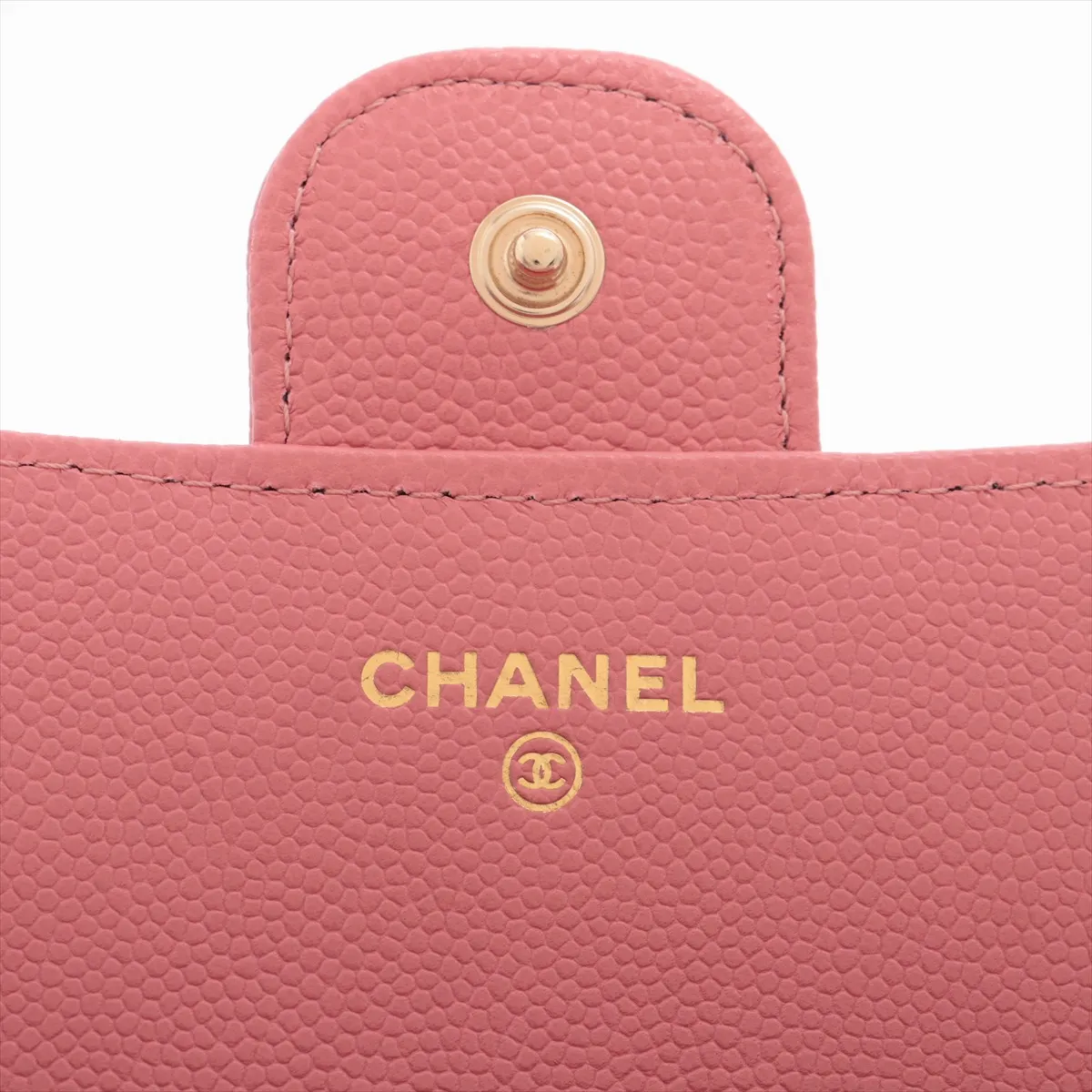 Matelassé Caviar Leather Long Wallet, Pink with Gold Hardware, LKEU3HG4 — view 9