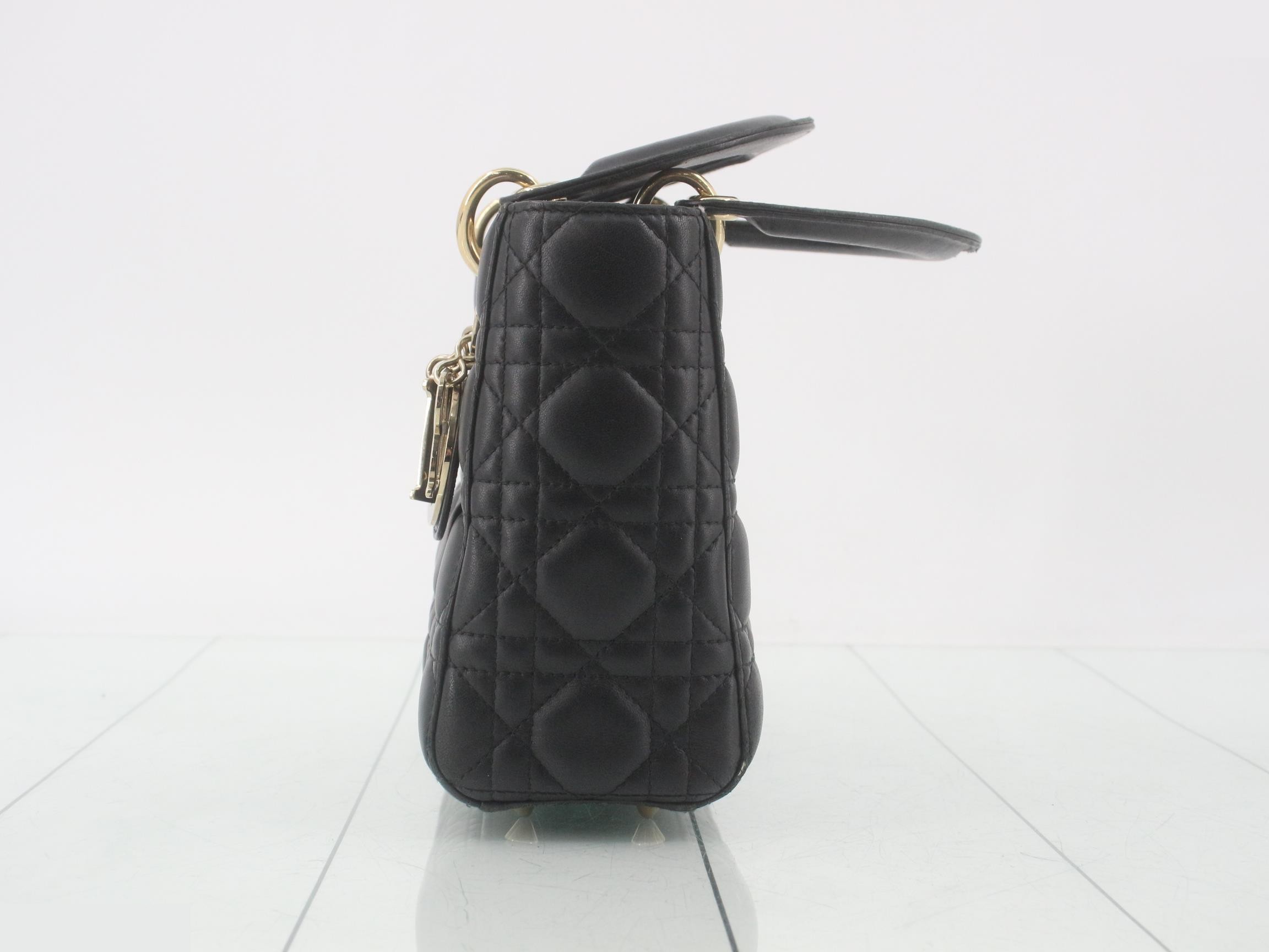 Lady Dior Cannage Small Lambskin 2-Way Handbag — view 3