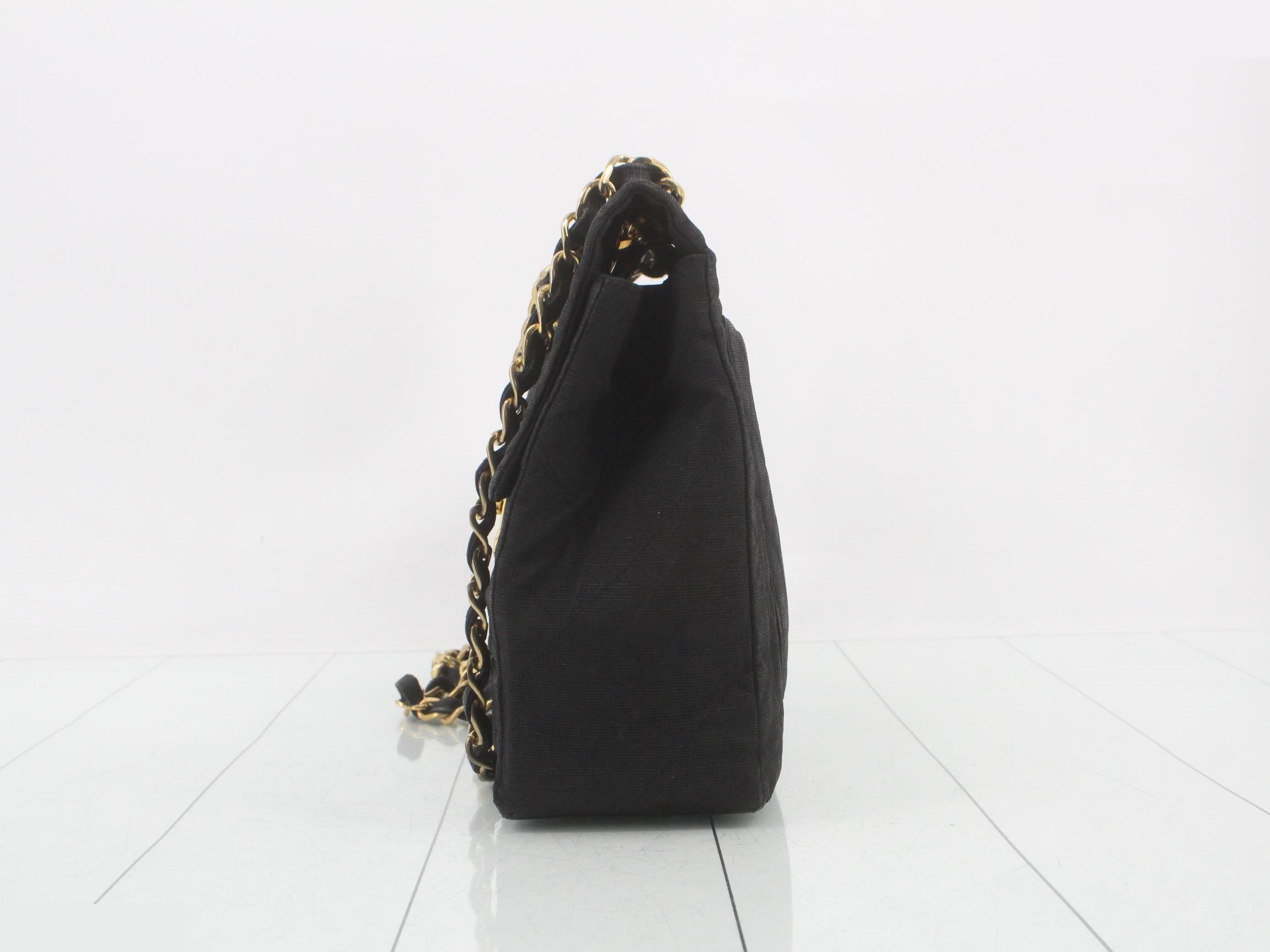 Large Matelassé 34 Denim Double Chain Shoulder Bag, Unit No. 2 — view 3