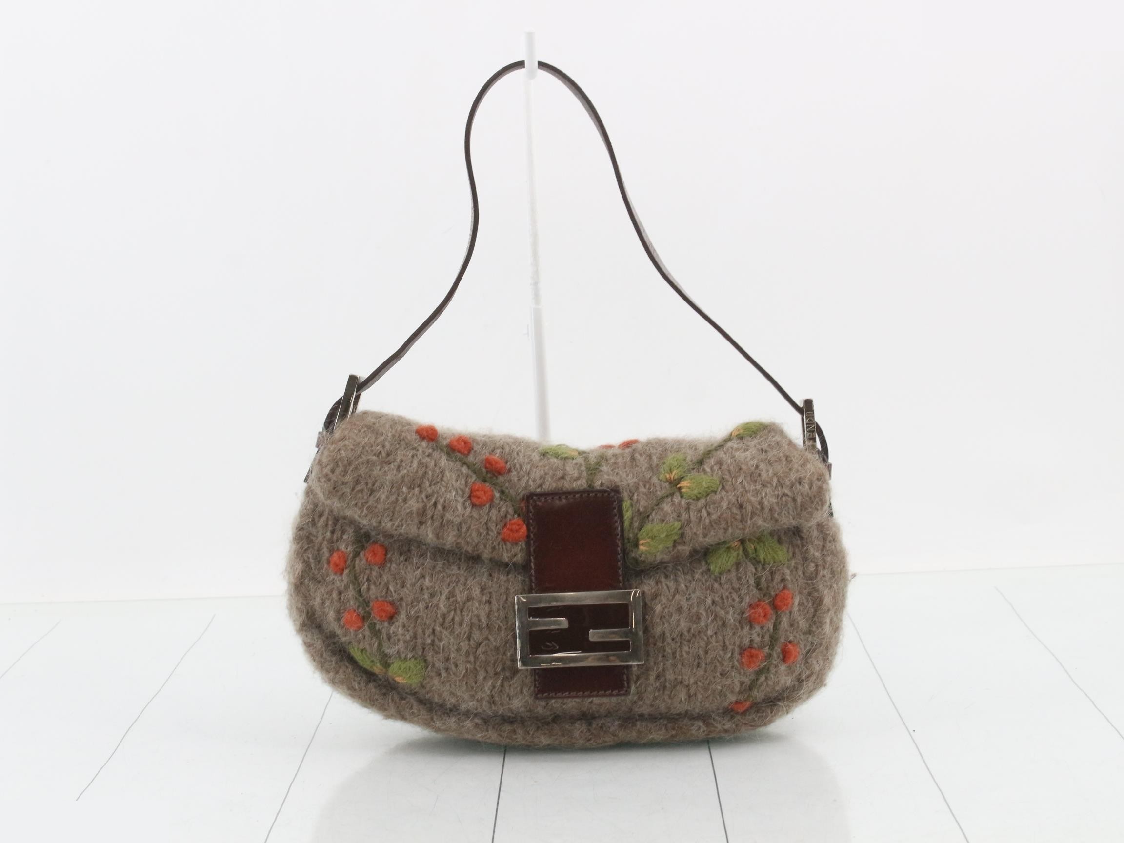 Other lines: Bags & Handbags - Mamma Bucket Wool Flower Brown
