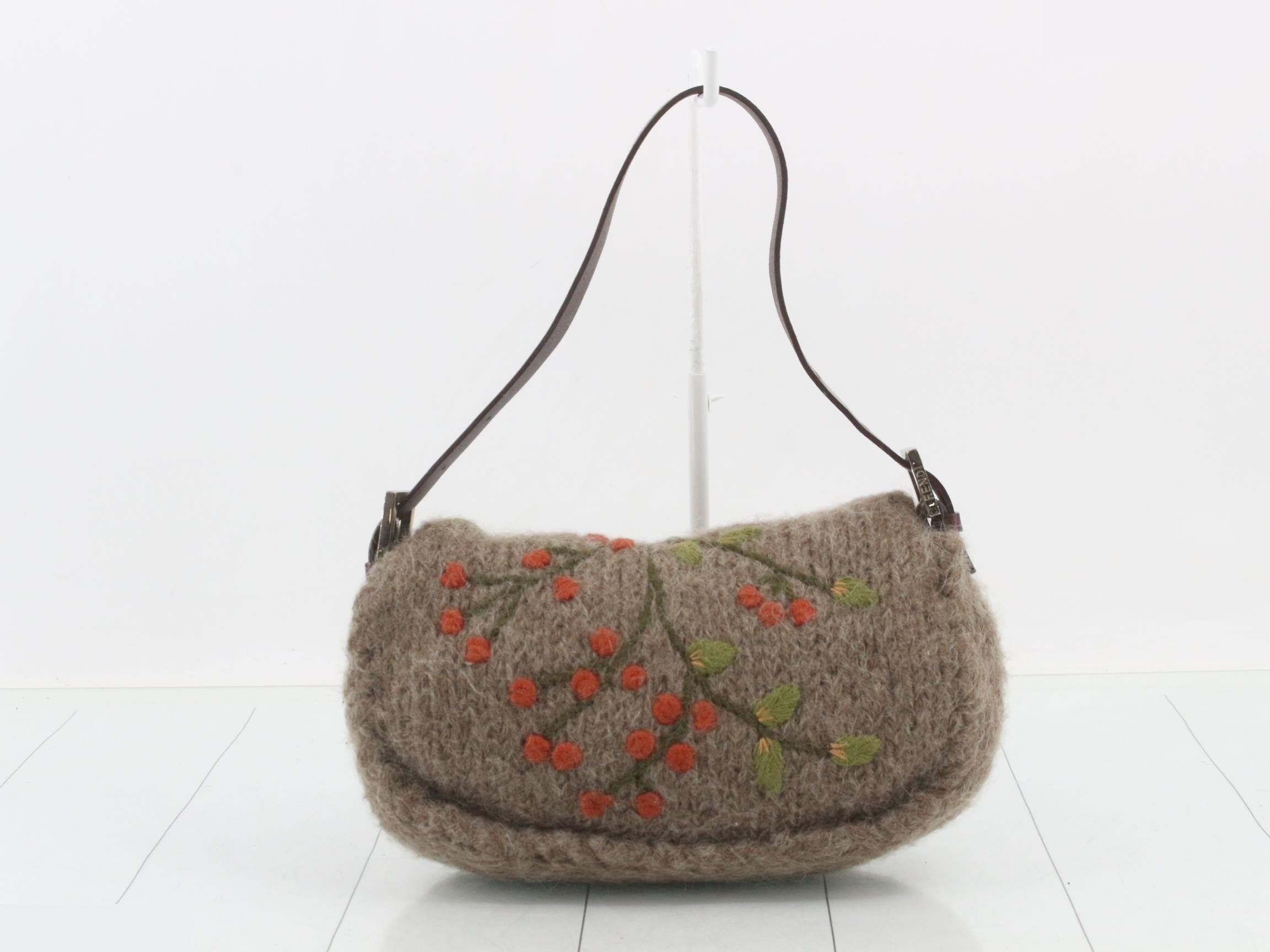 Other lines: Bags & Handbags - Mamma Bucket Wool Flower Brown — view 2