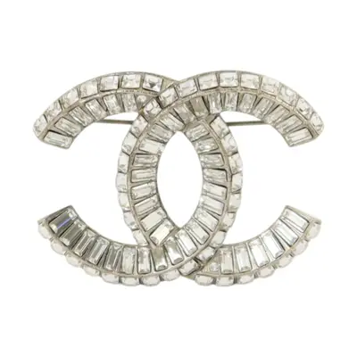 Baguette Crystal Logo Brooch