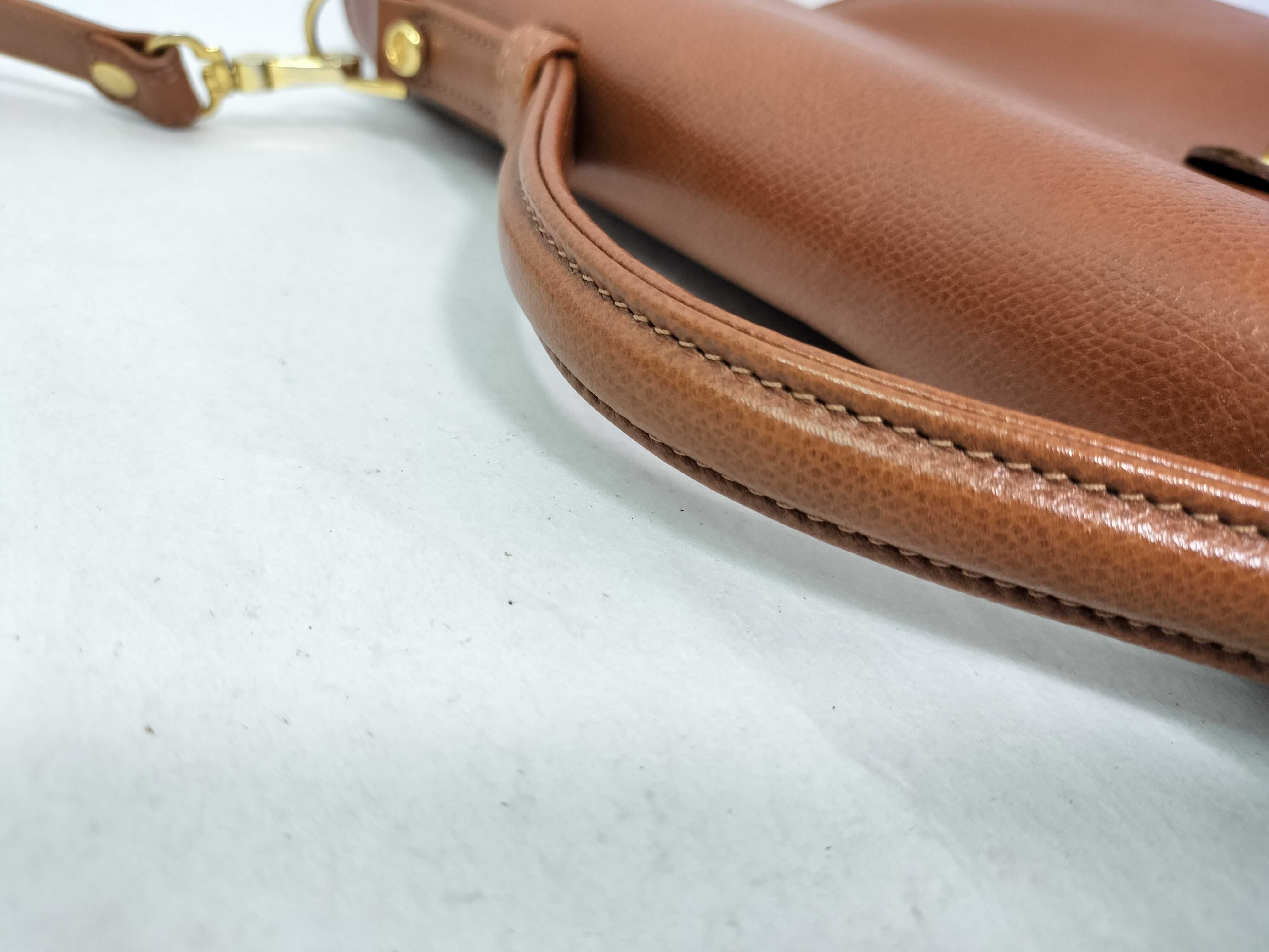 2-Way Business Bag Briefcase Leather Brown Gold Hardware Business Bag — view 6