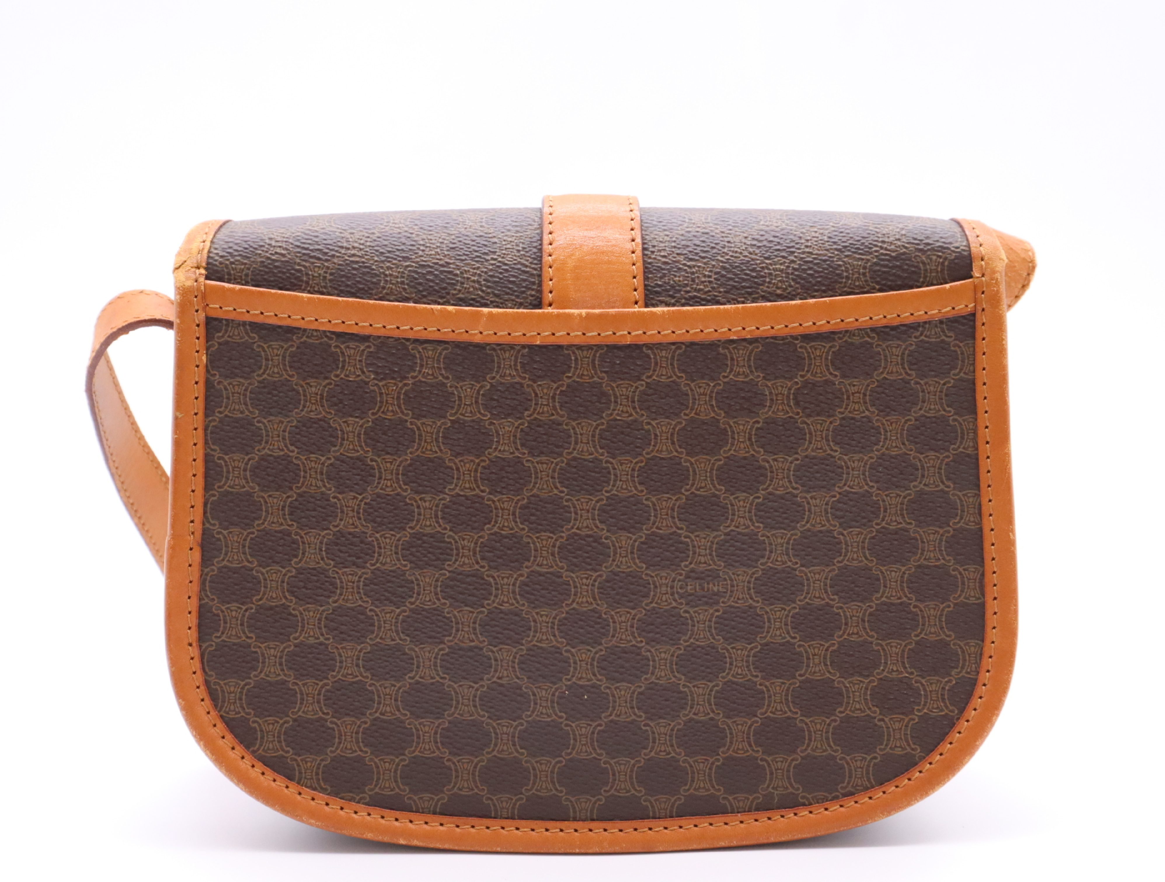 PVC x Leather Macadam Pattern Shoulder Bag, Brown, Gold Hardware — view 2