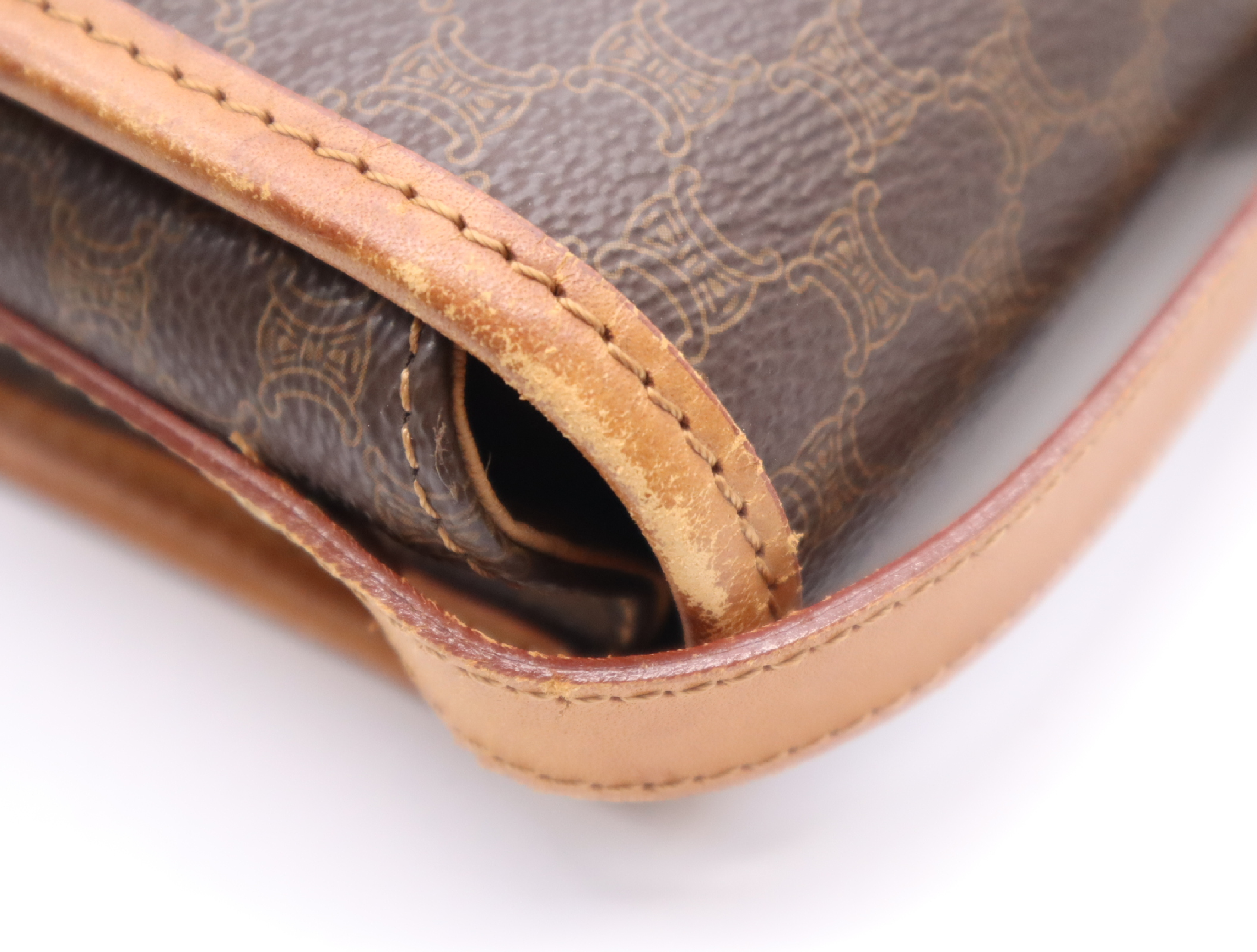 PVC x Leather Macadam Pattern Shoulder Bag, Brown, Gold Hardware — view 8