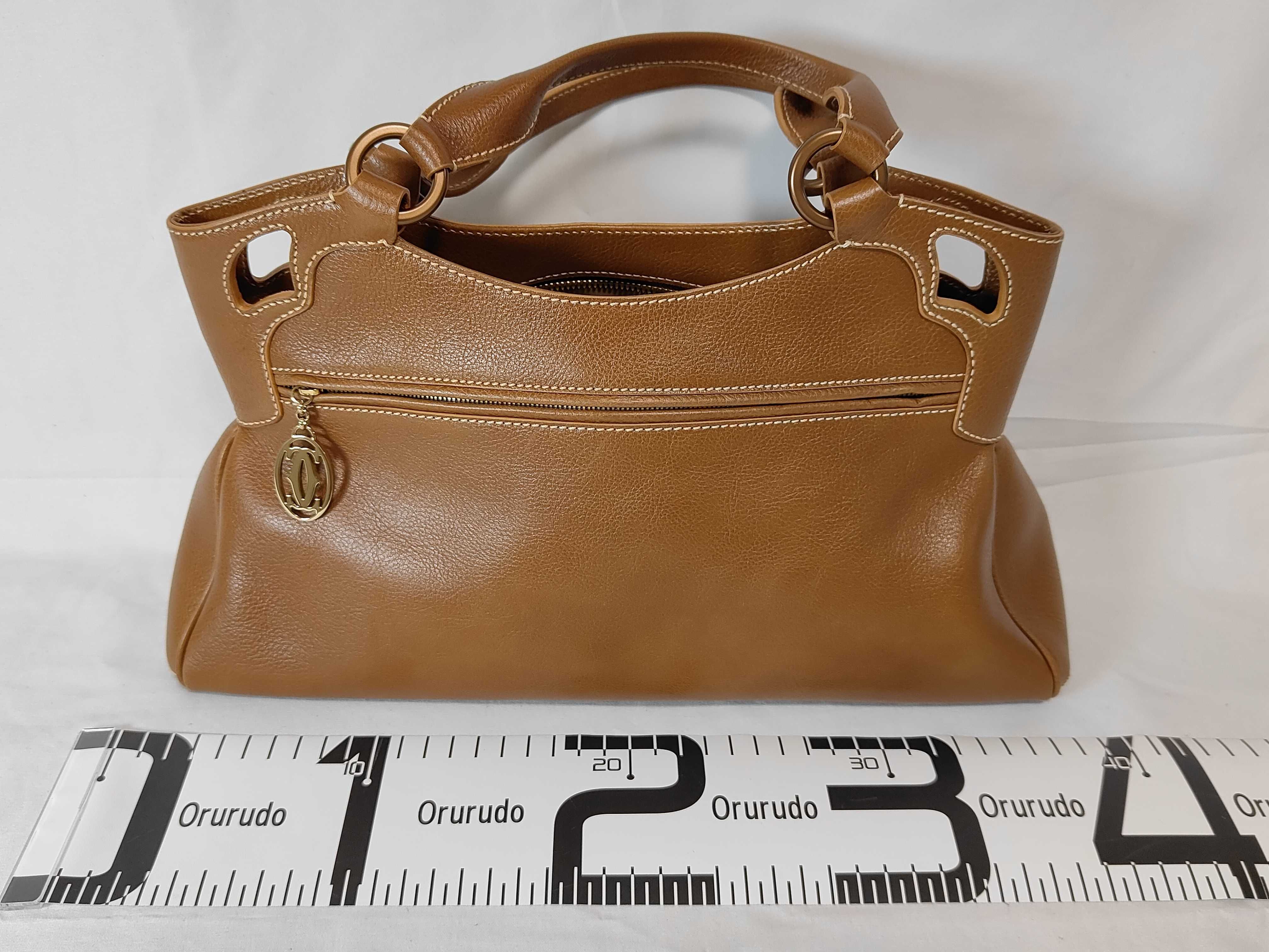 Marcello Leather Handbag, Brown — view 2
