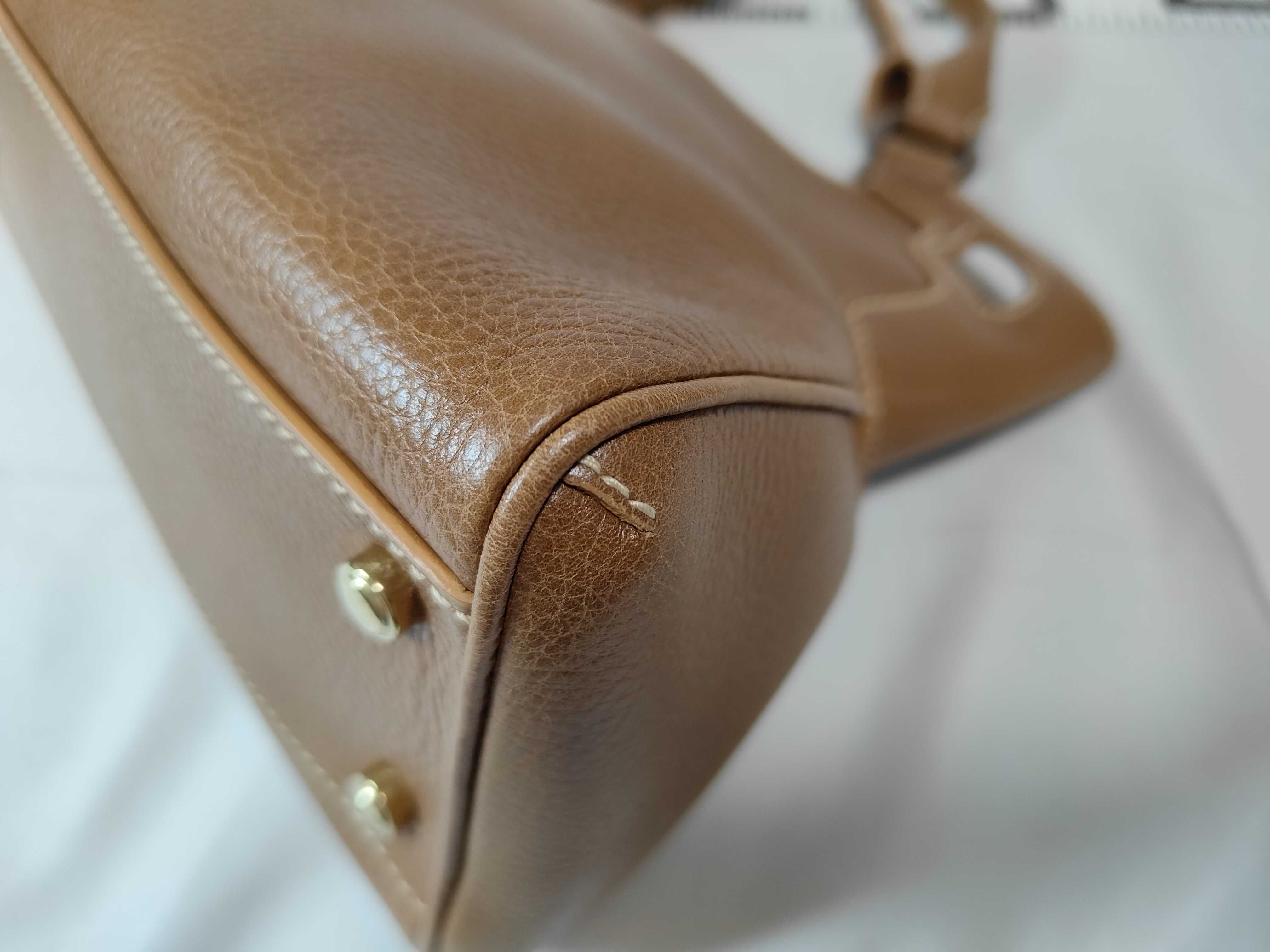 Marcello Leather Handbag, Brown — view 6