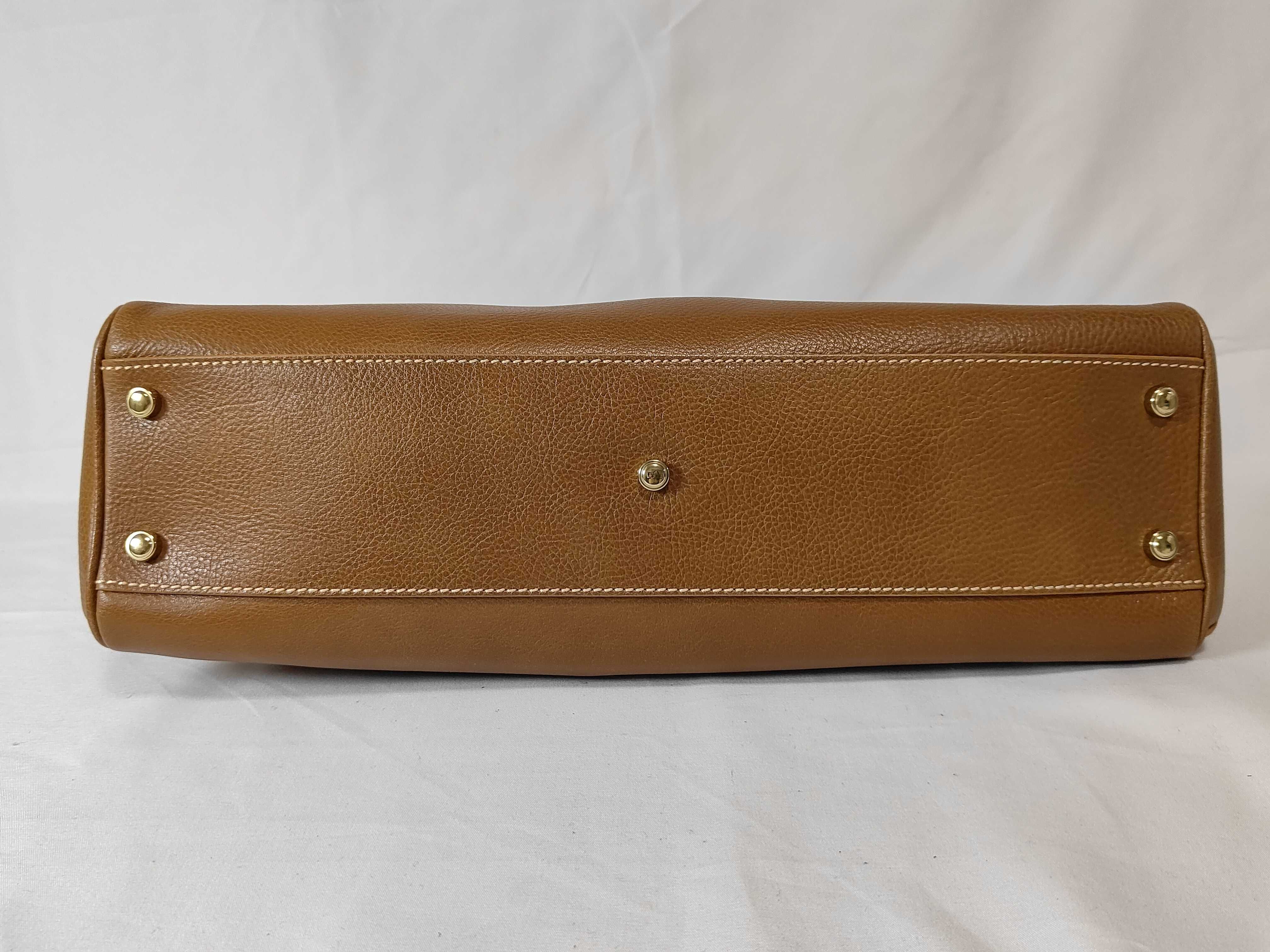 Marcello Leather Handbag, Brown — view 7